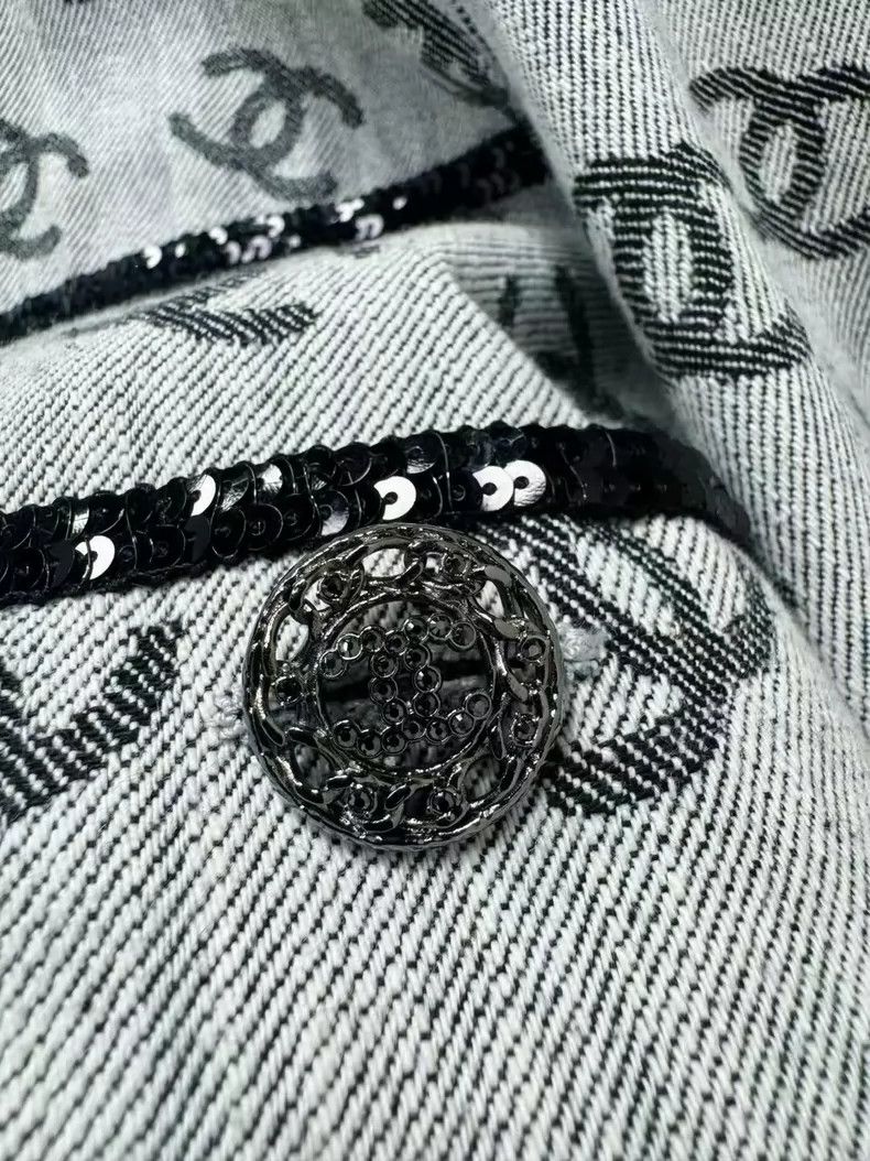 Chanel Chanel 22 Spring and Summer Gray Logo Denim Jacket Size XS / US 0-2 / IT 36-38 - 3 Thumbnail