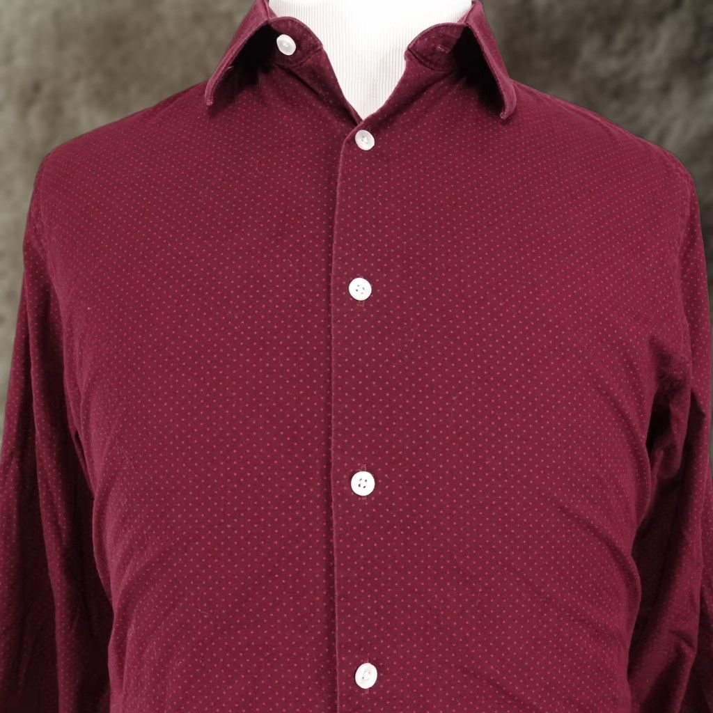 Express VINTAGE Express Men's Shirt Large Burgundy Red Polka Dot Long Sleeve Casual Business Size US L / EU 52-54 / 3 - 1 Thumbnail