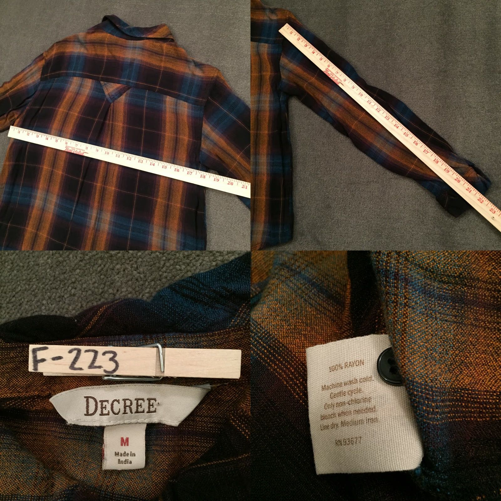 Decree **Decree Women's Medium Multicolor Plaid Long Sleeve Button Front Shirt** User: **Decree Women's Medium Multicolor Plaid Long Sleeve Button-Up Shirt** Size M / US 6-8 / IT 42-44 - 8 Thumbnail
