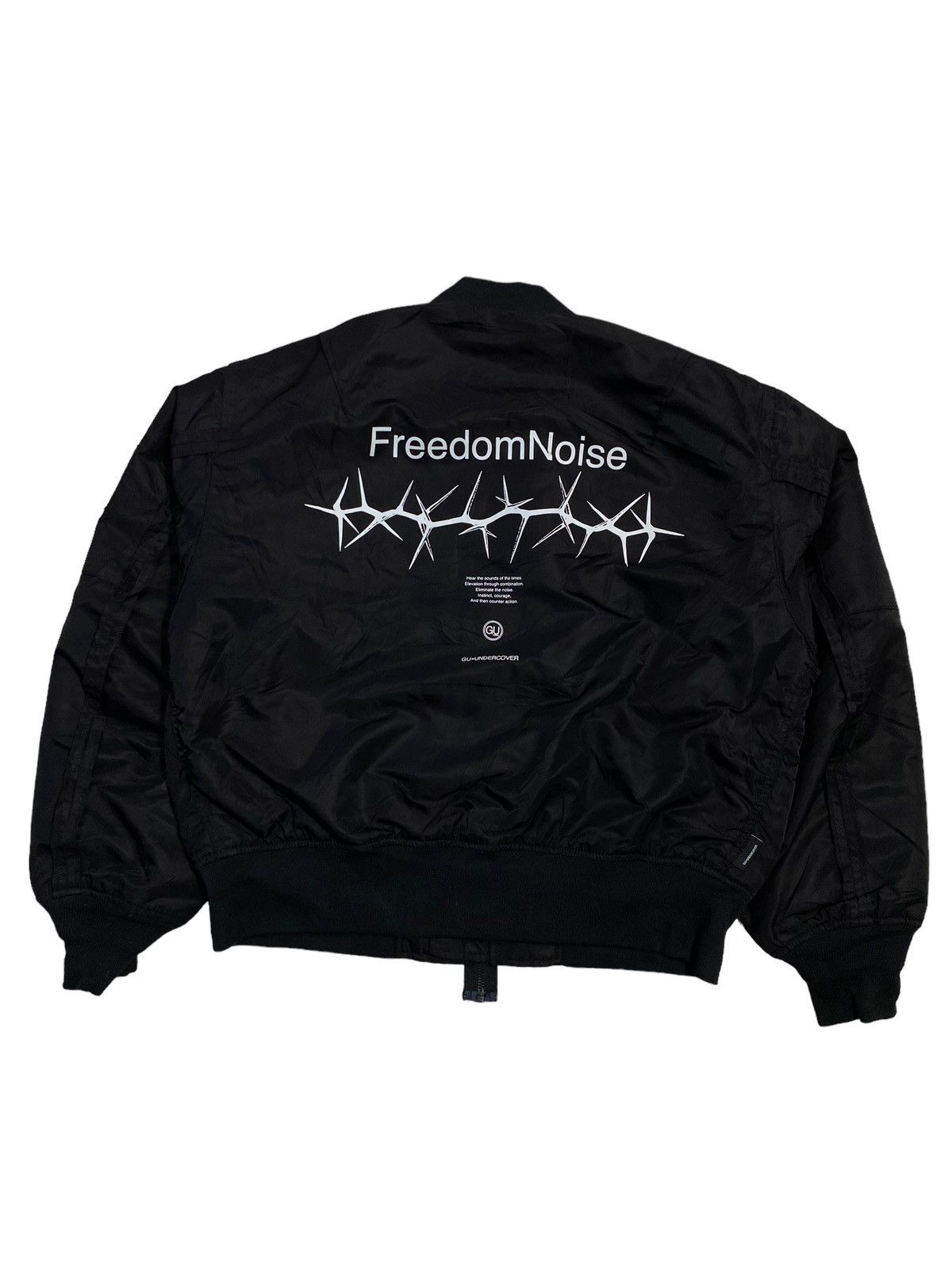 image of Best Offer/binding Offerundercover X Gu Logo Bomber Jacket in Black, Men's (Size Medium)