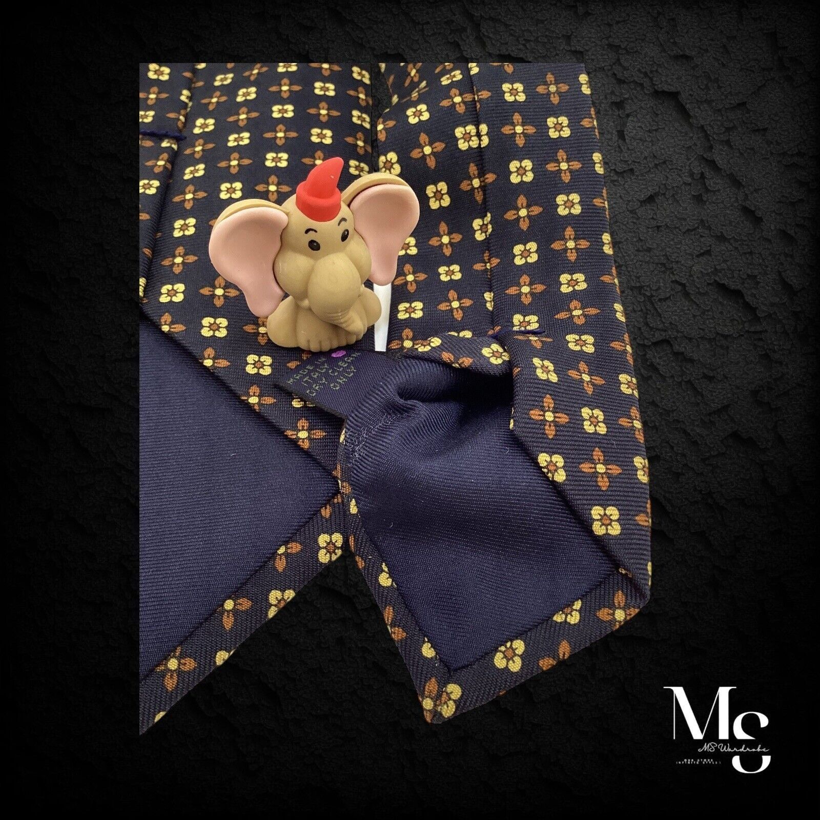 Other FRANCO BASSI Navy Floral Geometric Silk Tie Made In Italy Size ONE SIZE - 4 Thumbnail