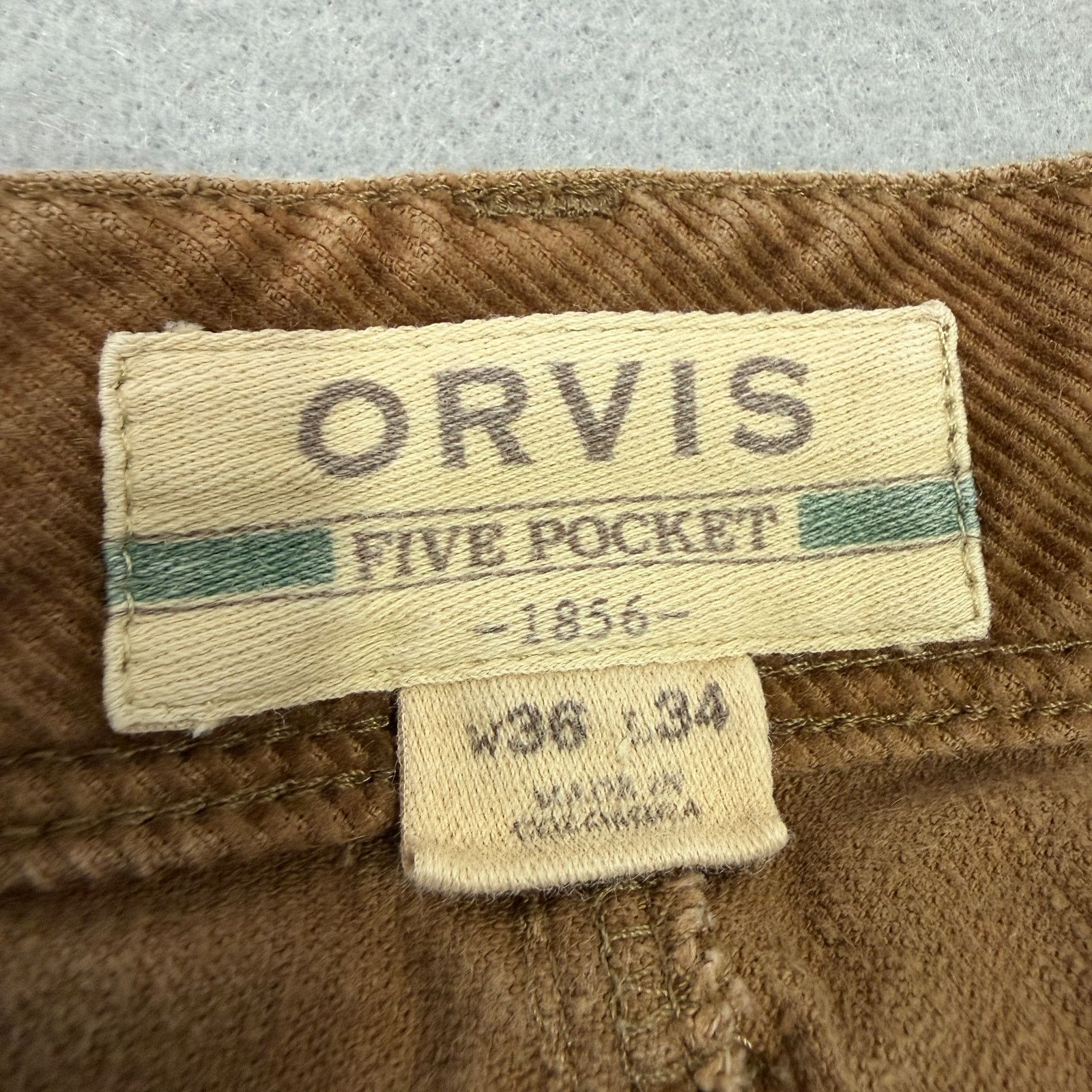 Orvis Orvis Five Pocket Corduroy Pants Men's 36x34 Tan Stretch Size US 36 / EU 52 - 3 Thumbnail