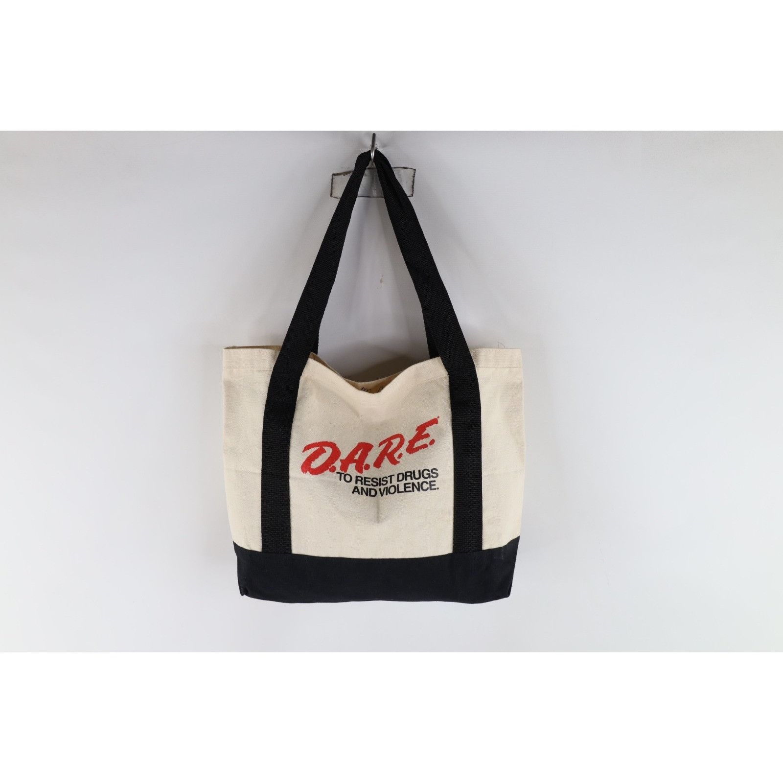 Vintage Vintage 90s DARE To Resist Drugs Violence Canvas Tote Bag Size ONE SIZE - 1 Thumbnail