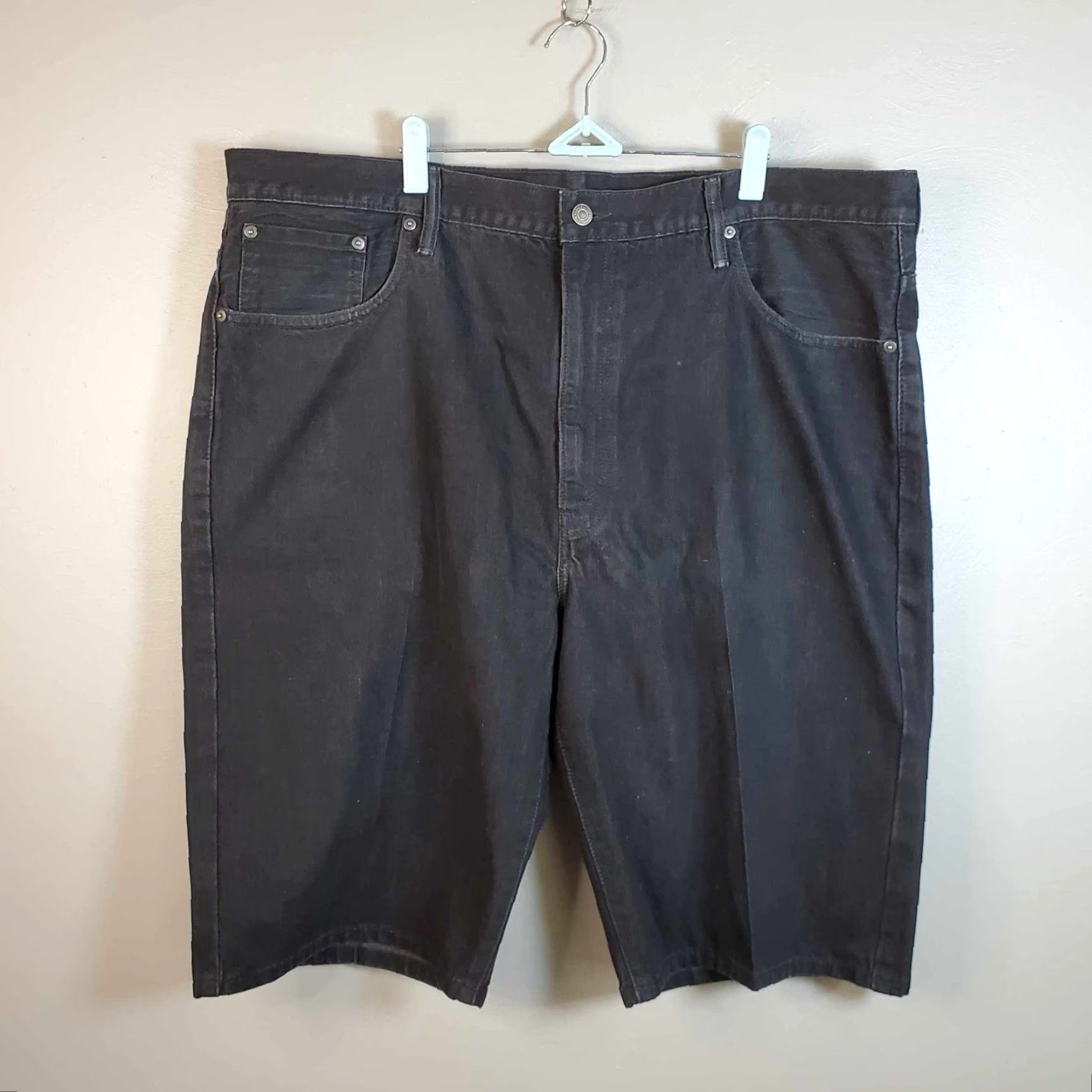 Levi's VINTAGE Levi's 569 Mens Denim Shorts Bermuda Black 42 Loose Straight 2000s Y2K Casual Mens Size US 42 / EU 58 - 3 Thumbnail