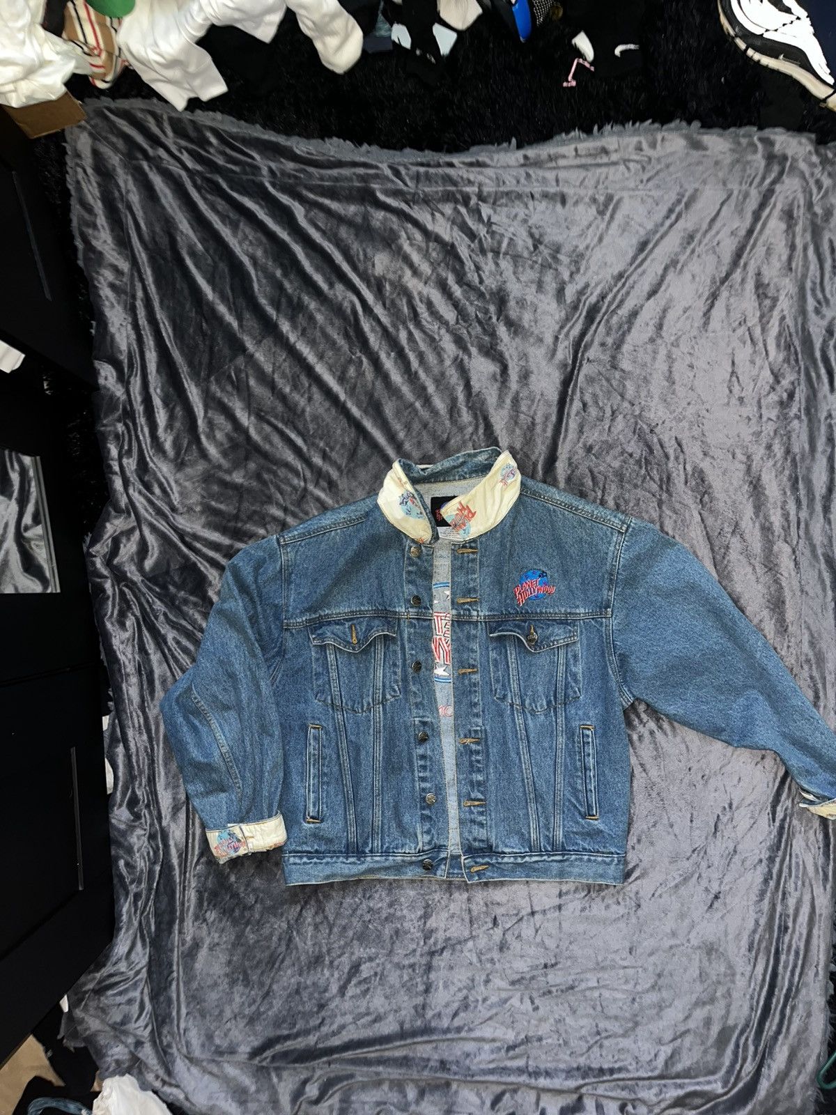 Planet Hollywood Vintage 90s Planet Hollywood Jean/ Denim Jacket Size M / US 6-8 / IT 42-44 - 13 Thumbnail
