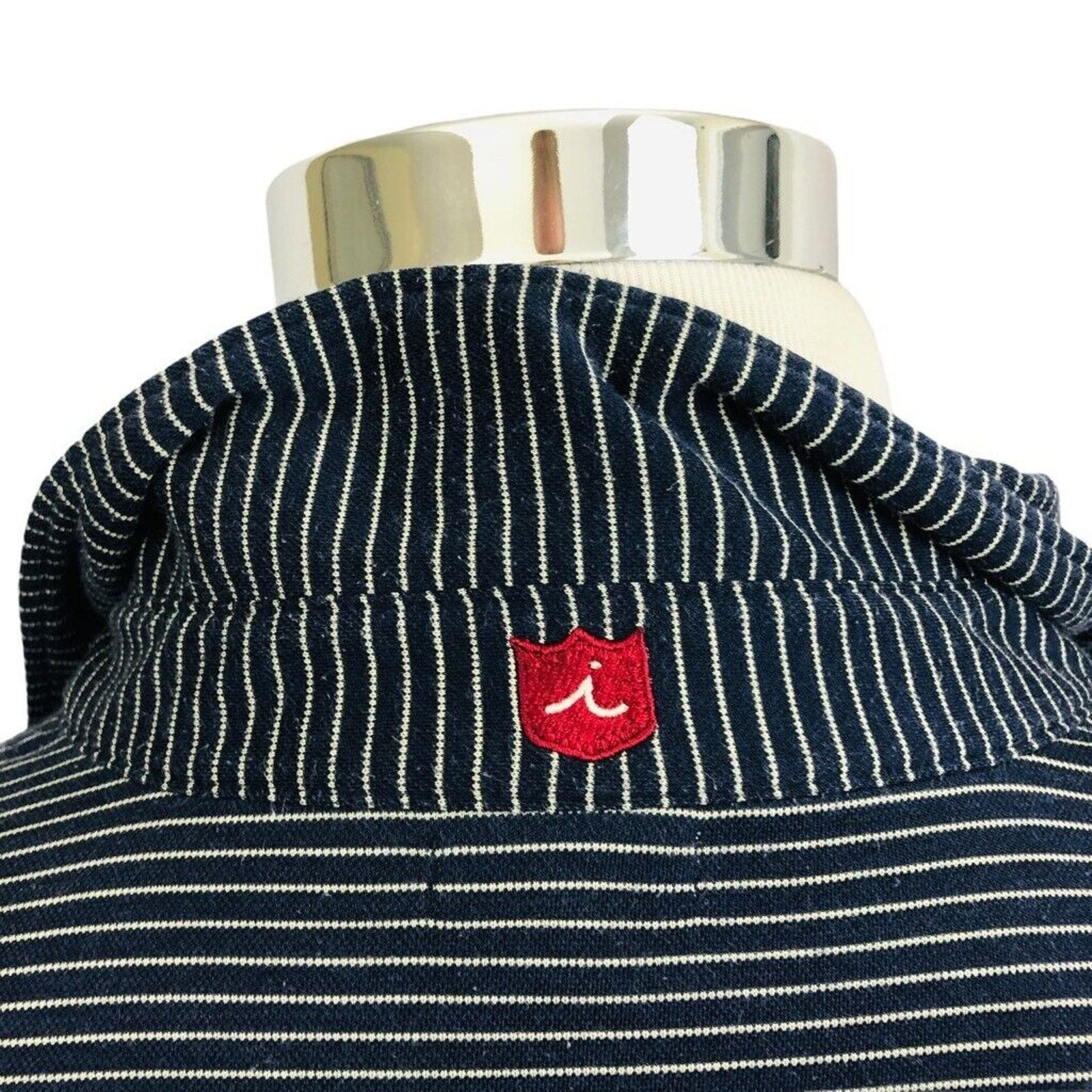 The Unbranded Brand iliac Golf Bert Lamar Mens Polo Shirt Blue Striped Button XL Size US XL / EU 56 / 4 - 6 Thumbnail