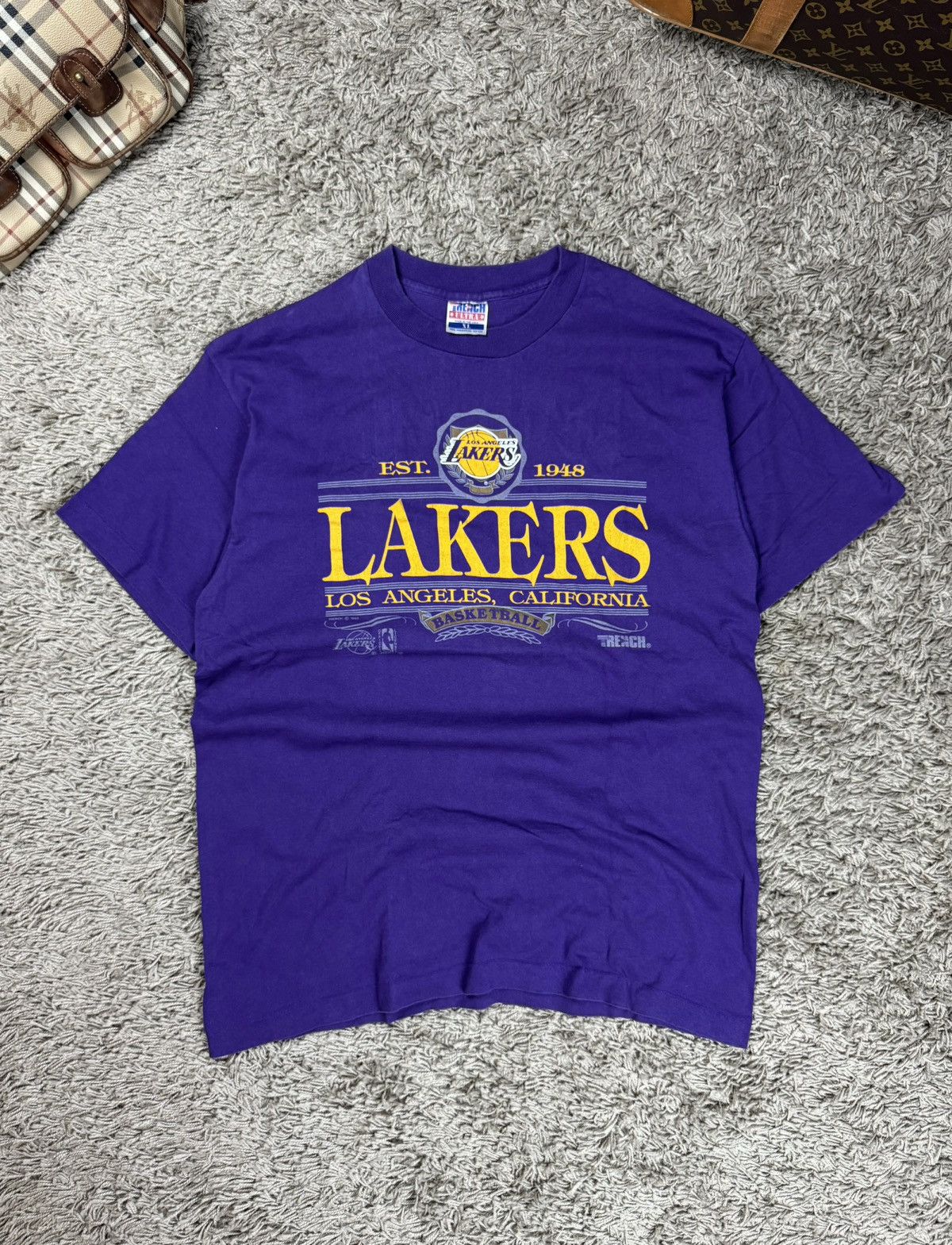 NBA × Vintage Vintage rare t shirt NBA Lakers 1992s original casual item Size US XL / EU 56 / 4 - 1 Thumbnail