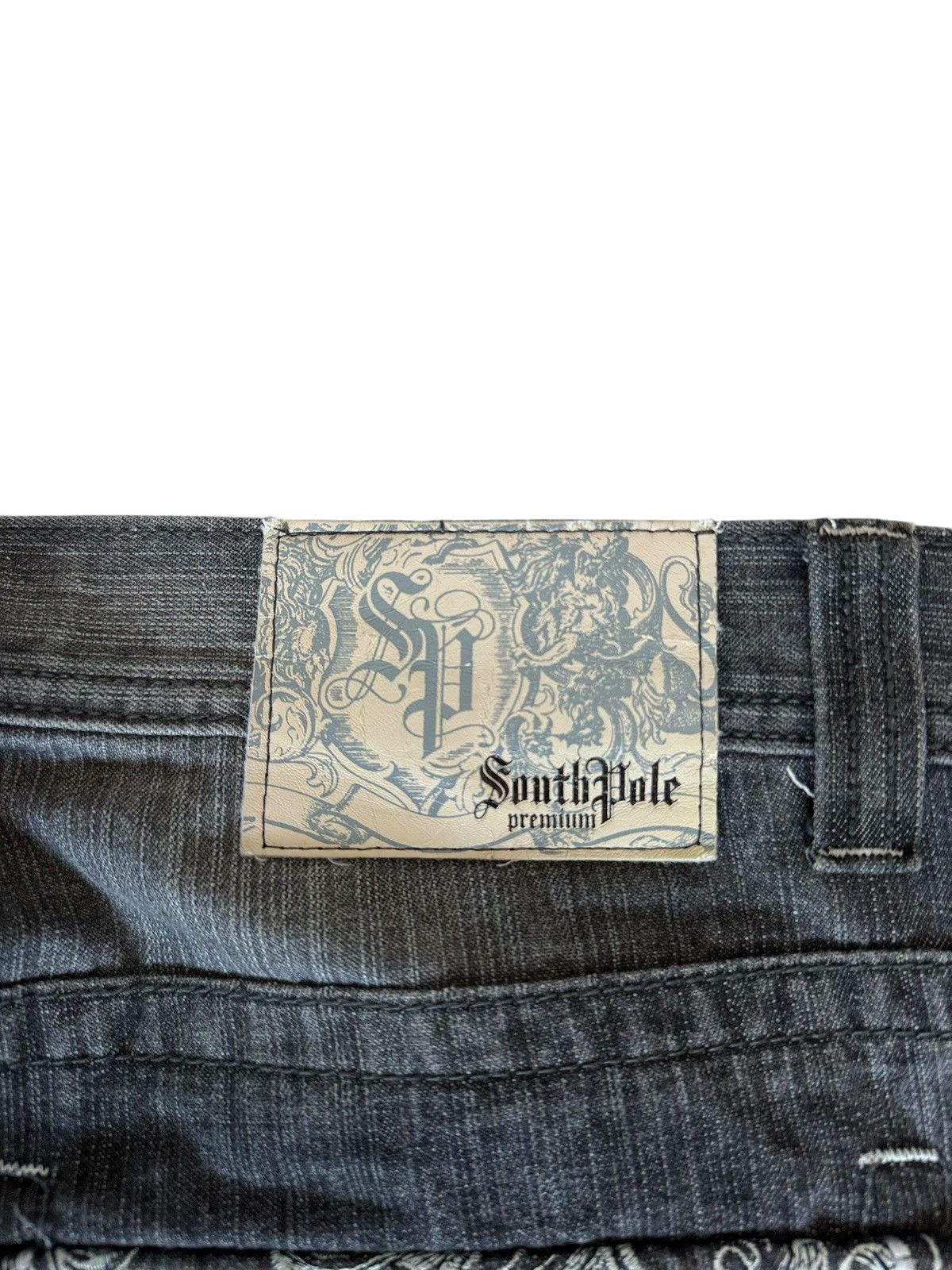 Southpole Southpole Premium Black Grey Baggy Denim Jeans Print Logo Size US 36 / EU 52 - 4 Thumbnail
