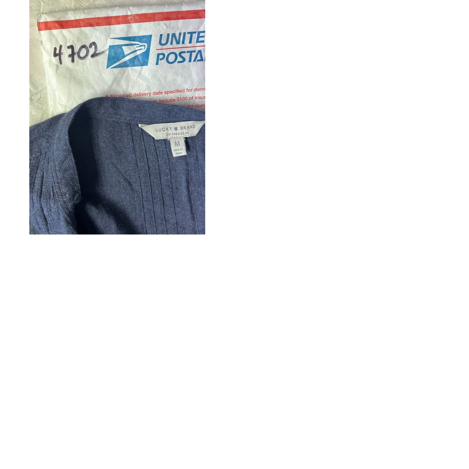 Lucky Brand Lucky Brand Blouse Shirt V-Neck Flutter Sleeve Women M Blue Bohemian Hippie Peasant casual Shirt Womens Size M / US 6-8 / IT 42-44 - 9 Thumbnail