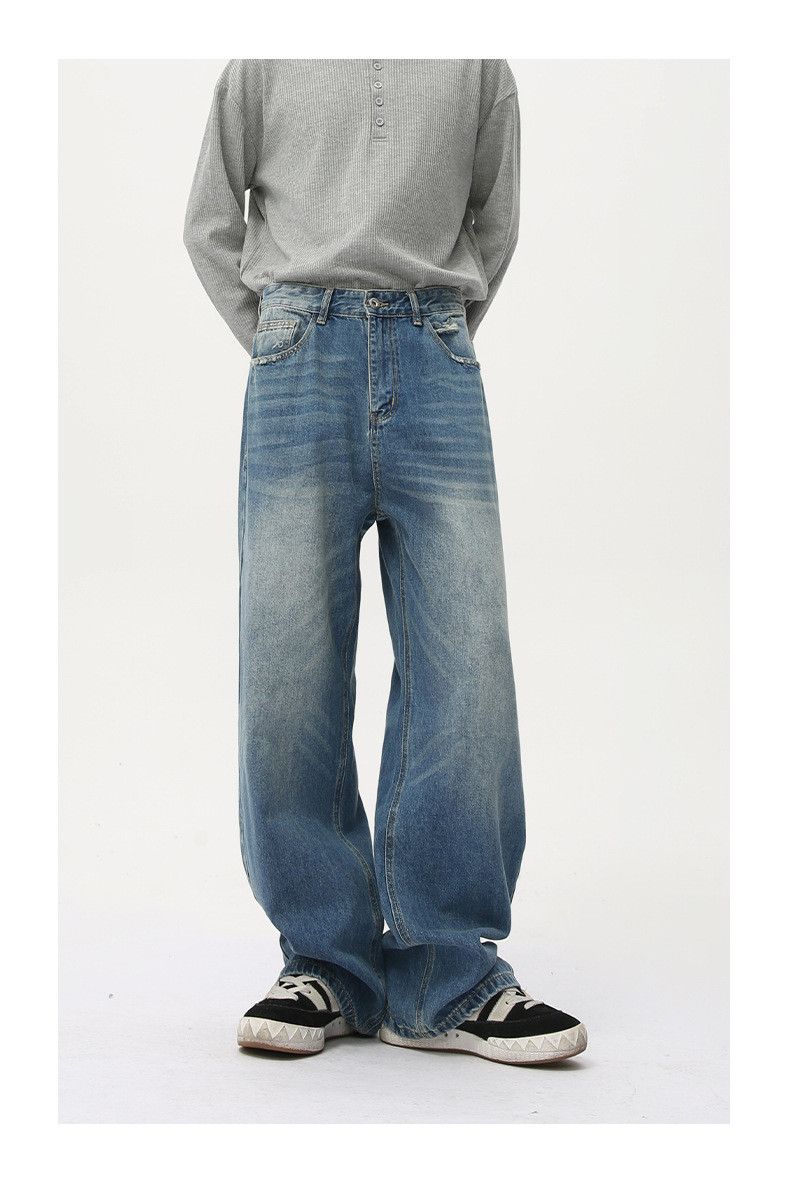 Japanese Brand Men's high street vibe wide-leg straight jeans Size US 32 / EU 48 - 1 Thumbnail