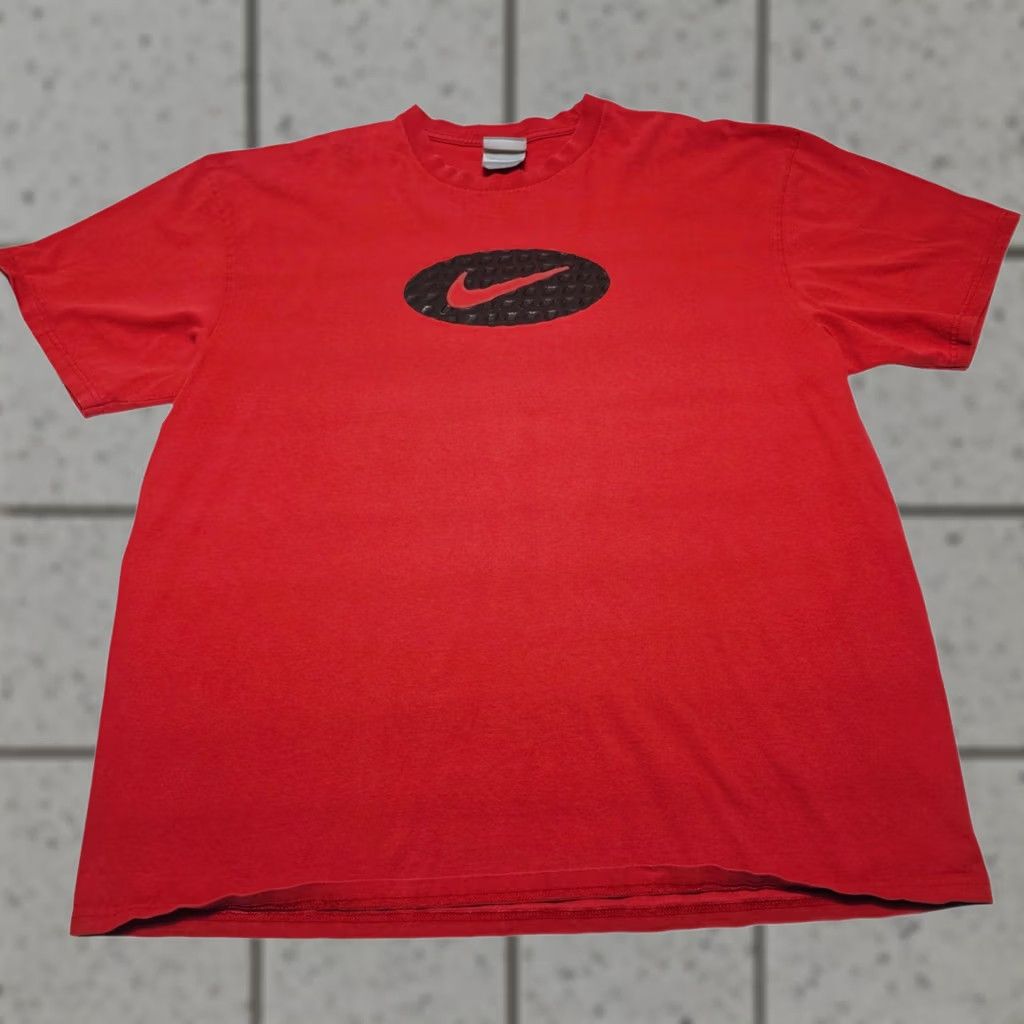 Nike VINTAGE Nike Graphic Double-Sided Swoosh Red T-Shirt Men's XL 90s Y2k Size US XL / EU 56 / 4 - 1 Thumbnail