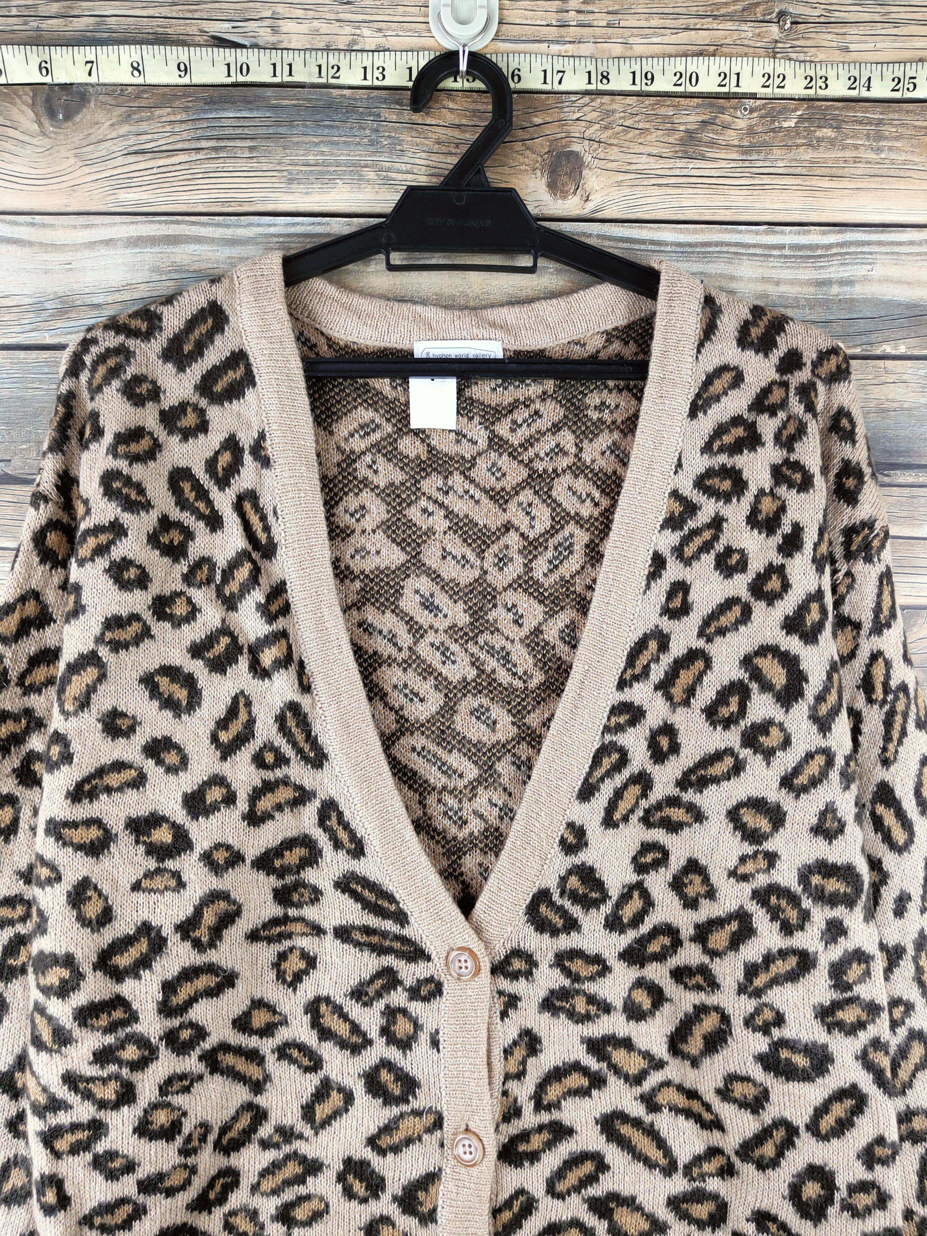 Japanese Brand DL E Hypen World Gallery cheetah Knitwear Cardigan #46-193 Size US M / EU 48-50 / 2 - 2 Thumbnail