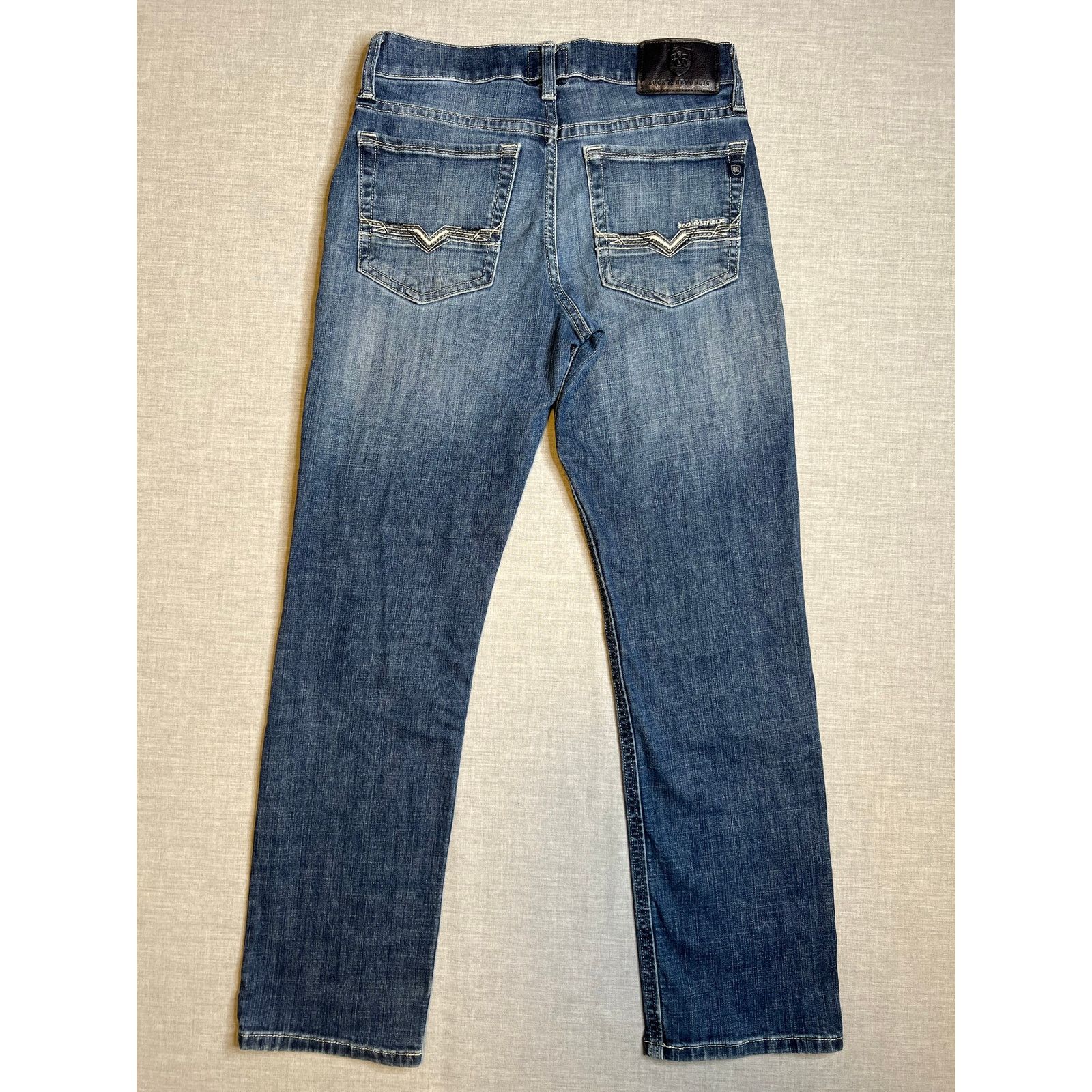 Rock & Republic Rock & Republic Straight Fit Faded Jeans 29x30 Size US 29 - 2 Thumbnail