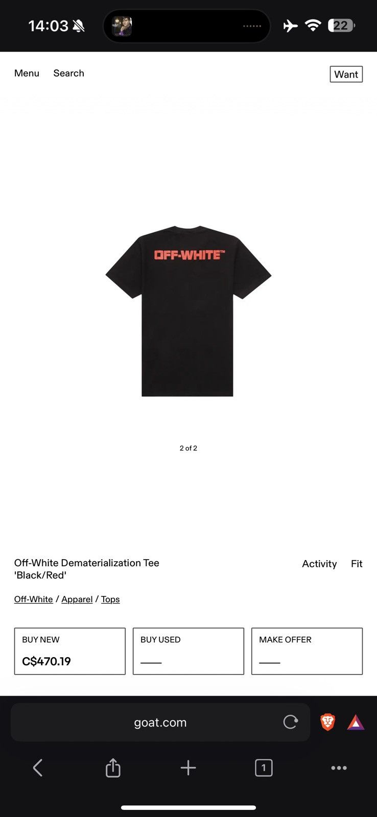 Off-White Off-White Dematerialization T-Shirt Size US L / EU 52-54 / 3 - 4 Thumbnail