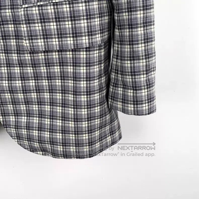 Thom Browne Thom Browne Gray Plaid Wool Lapel Single Breasted Long Sle Size 40L - 4 Thumbnail