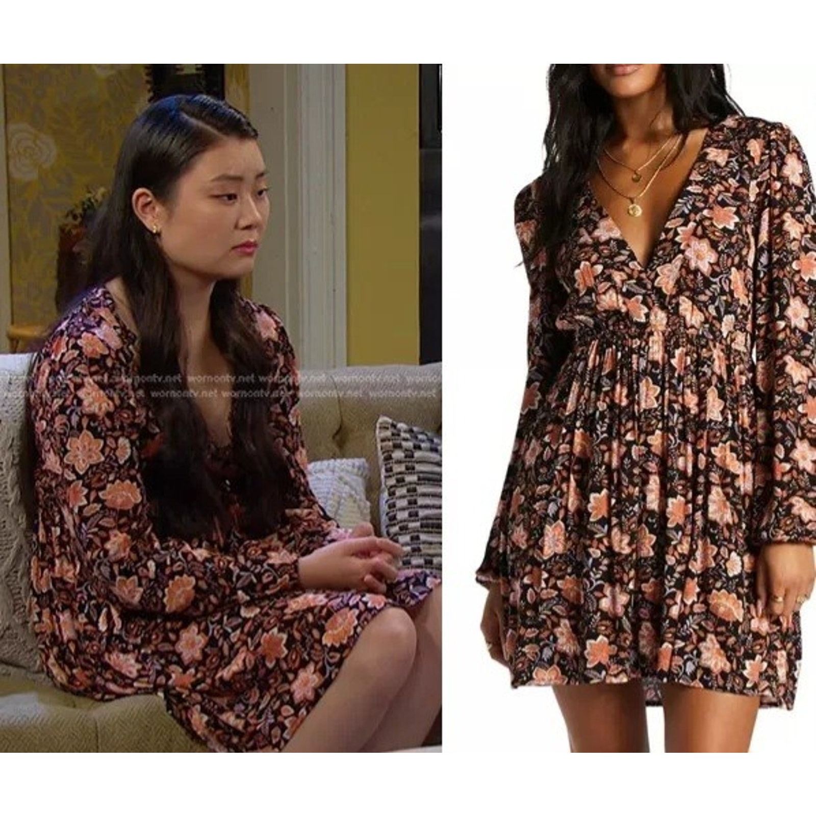 Billabong Billabong Tunic Sweetest Dream Floral Dress Long Sleeve Size M / US 6-8 / IT 42-44 - 1 Thumbnail