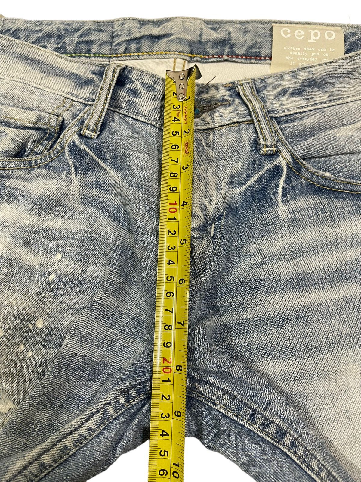 14th Addiction Vintage Y2K Japanese Faded Wash Whisker Painted Distressed Size US 31 - 14 Thumbnail