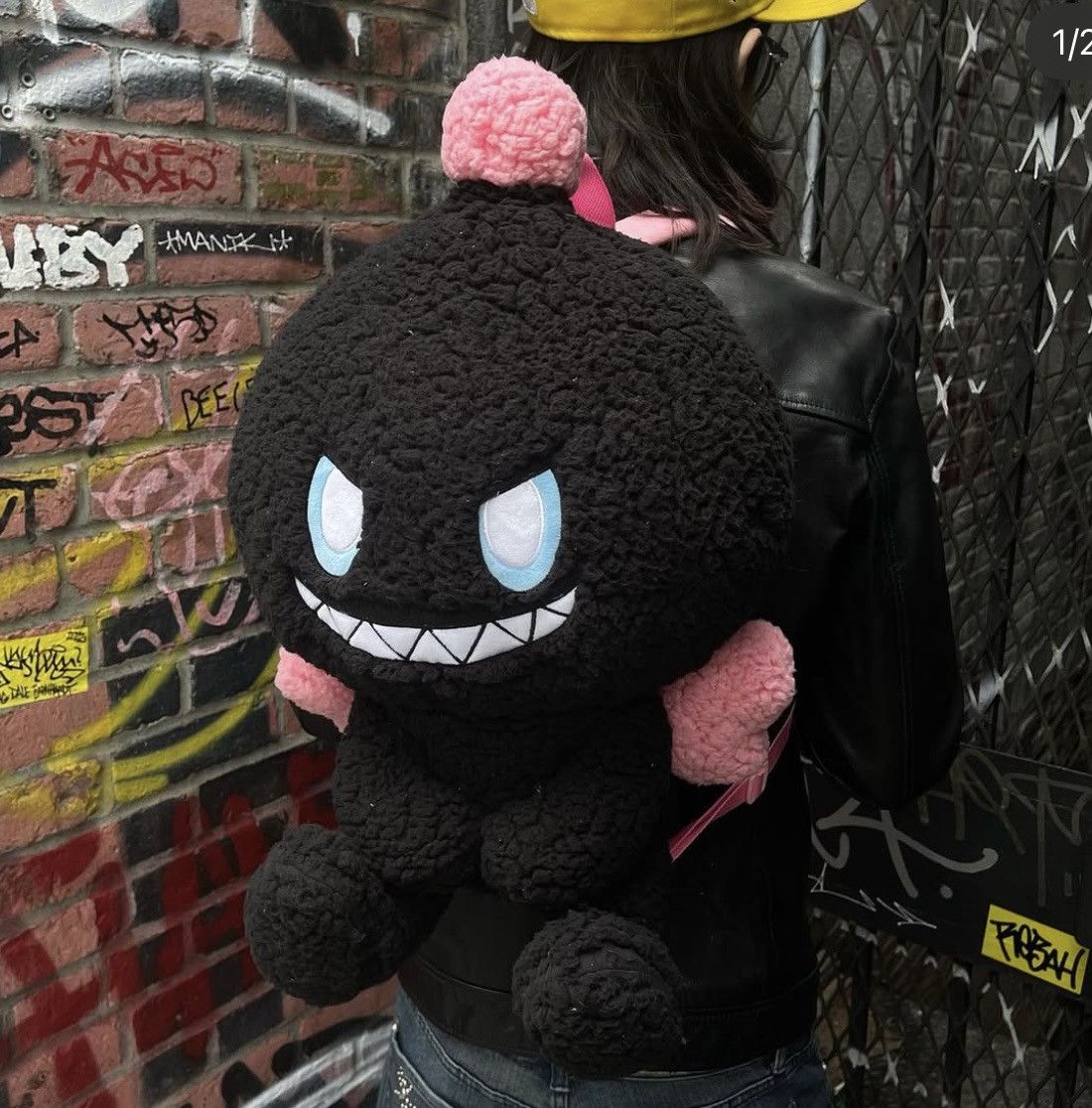 Slumpy Kev Slumpykev dark chao plush backpack bag Size ONE SIZE - 4 Thumbnail