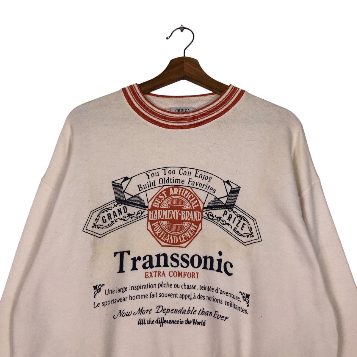 Japanese Brand 90s Transsonic Big Print Sweatshirt — Distressed + Sun-Faded Size US L / EU 52-54 / 3 - 4 Thumbnail