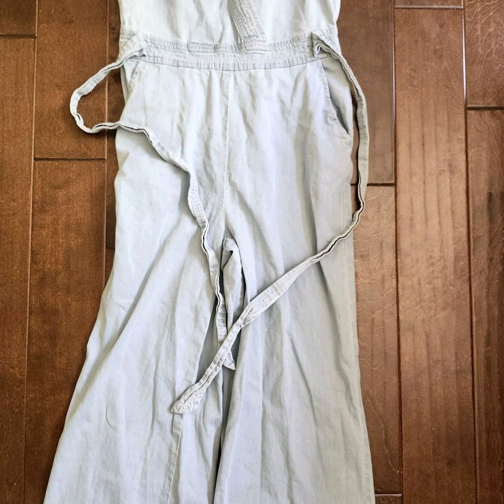 BB Dakota BB Dakota Jack Women’s Blue Sleeveless Jumpsuit with Tie - Size 6 - One-Piece, Casual/Work, 90s Theme, Cotton Spandex - Regular Fit Size 28" / US 6 / IT 42 - 6 Thumbnail