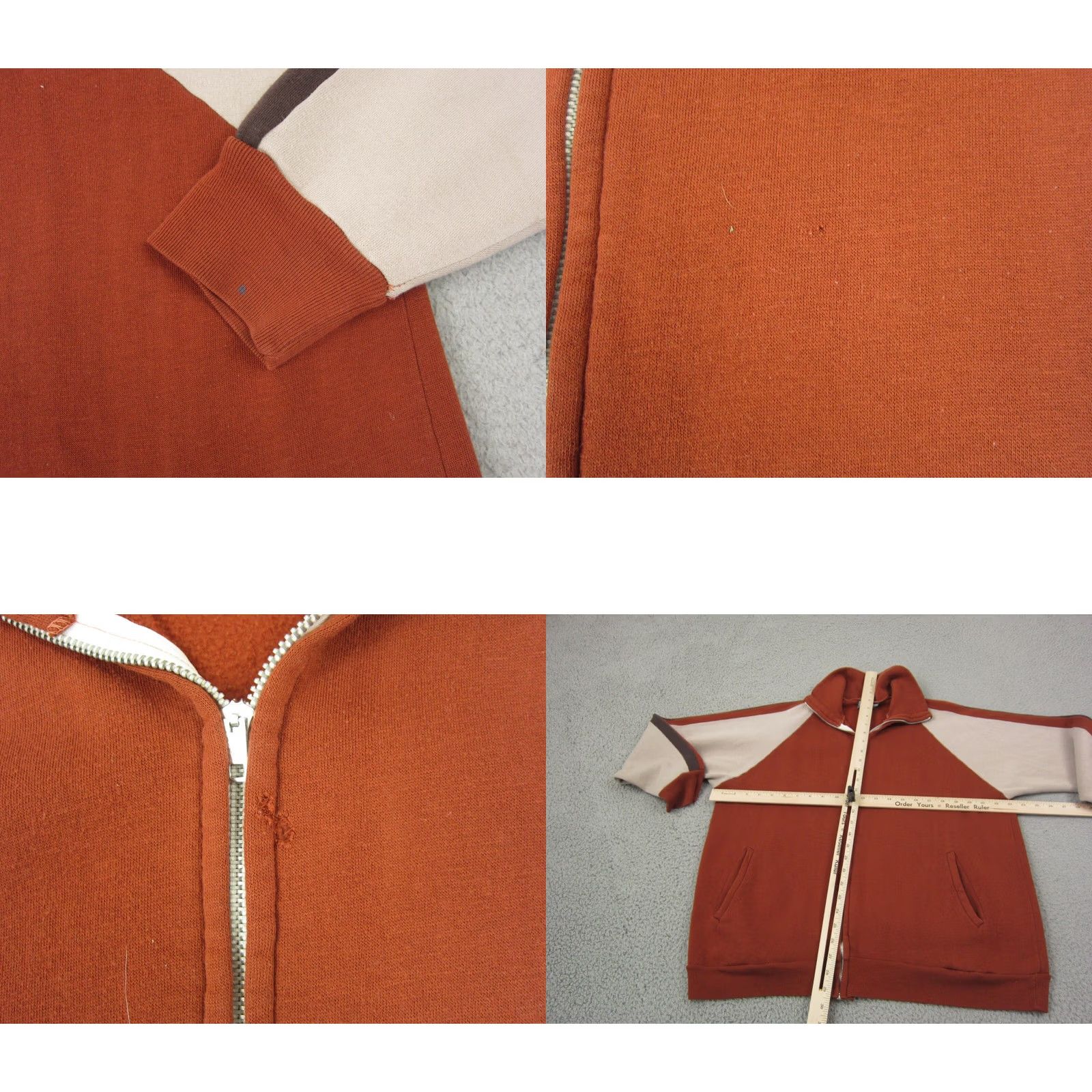 Vintage Vintage True Sweatshirt Mens L Orange Burnt Full Zip 60s 70s Track USA 80s 90s Skull Logo Pullover Gym & Training Mens Size US L / EU 52-54 / 3 - 8 Thumbnail