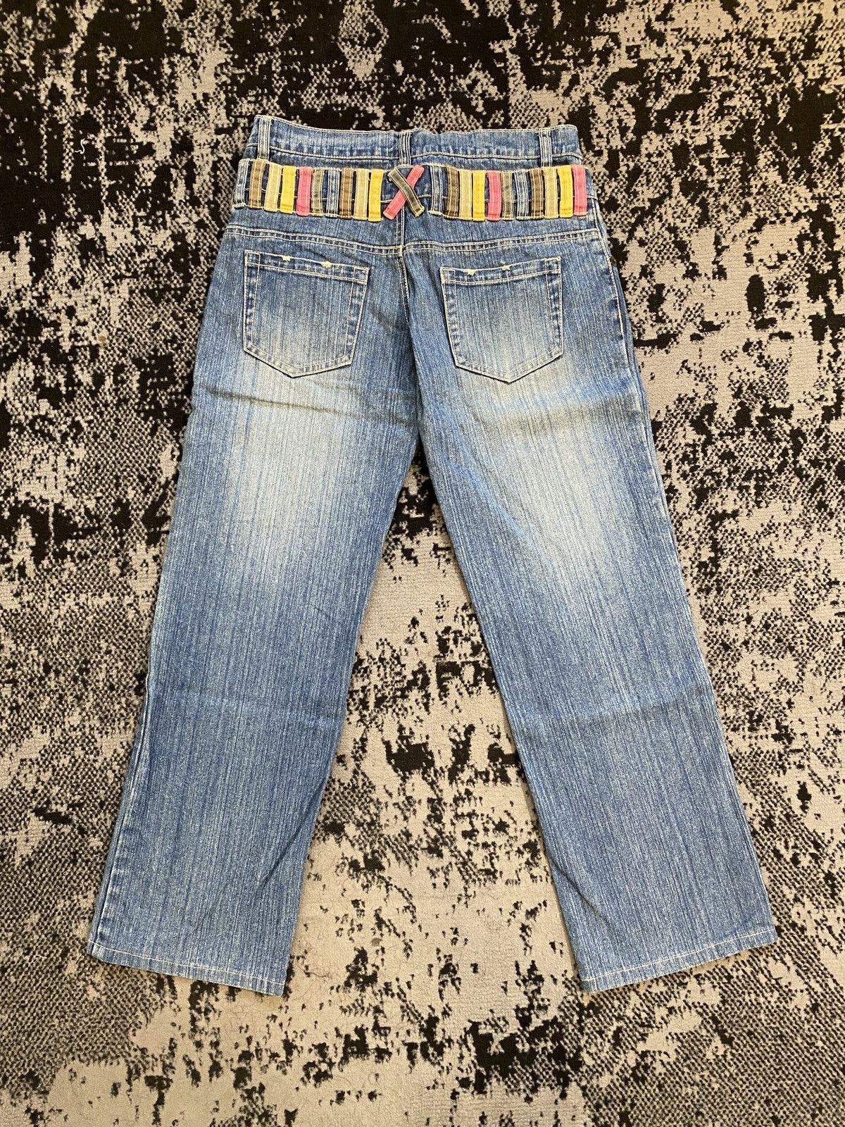 Japanese Brand Sky Bomber Japanese Archive Nylaus Double Waist Denim Size US 30 / EU 46 - 2 Thumbnail