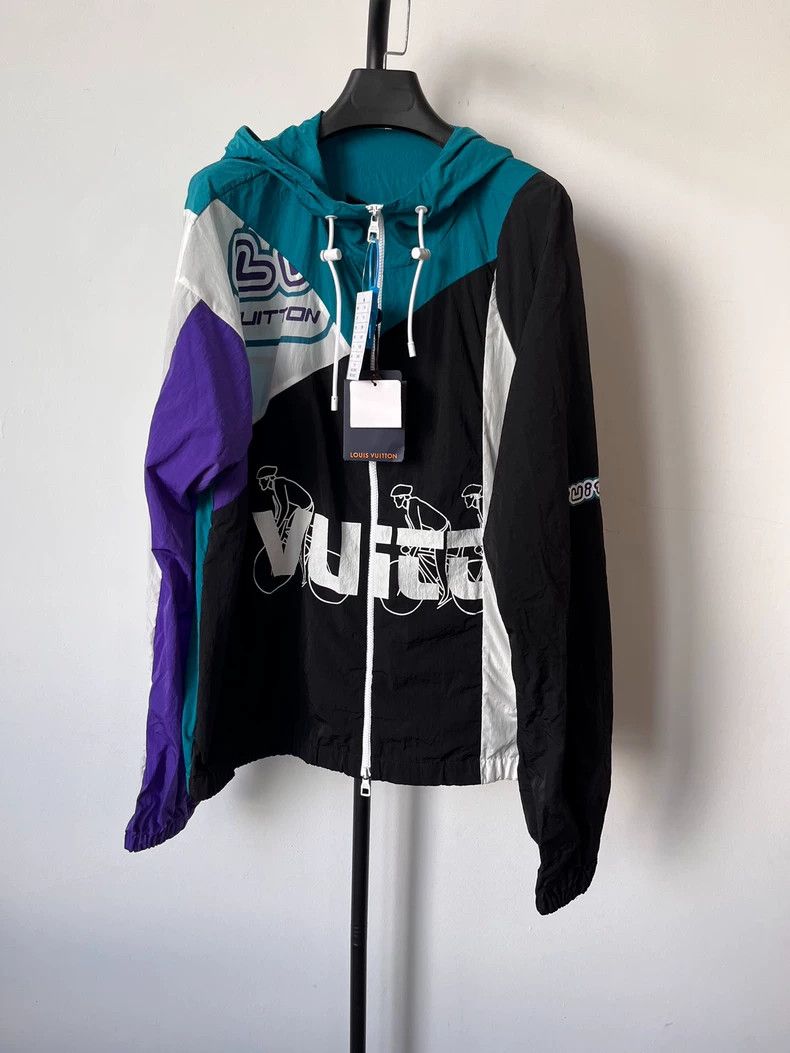 Louis Vuitton Louis Vuitton Printed color-block zip-up hooded jacket Size US L / EU 52-54 / 3 - 1 Thumbnail