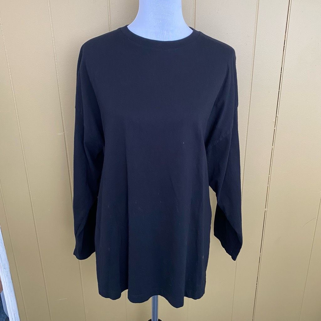 Topshop Topshop women S 4-6 Longsleeve scoopneck casual top black Size S / US 4 / IT 40 - 1 Thumbnail