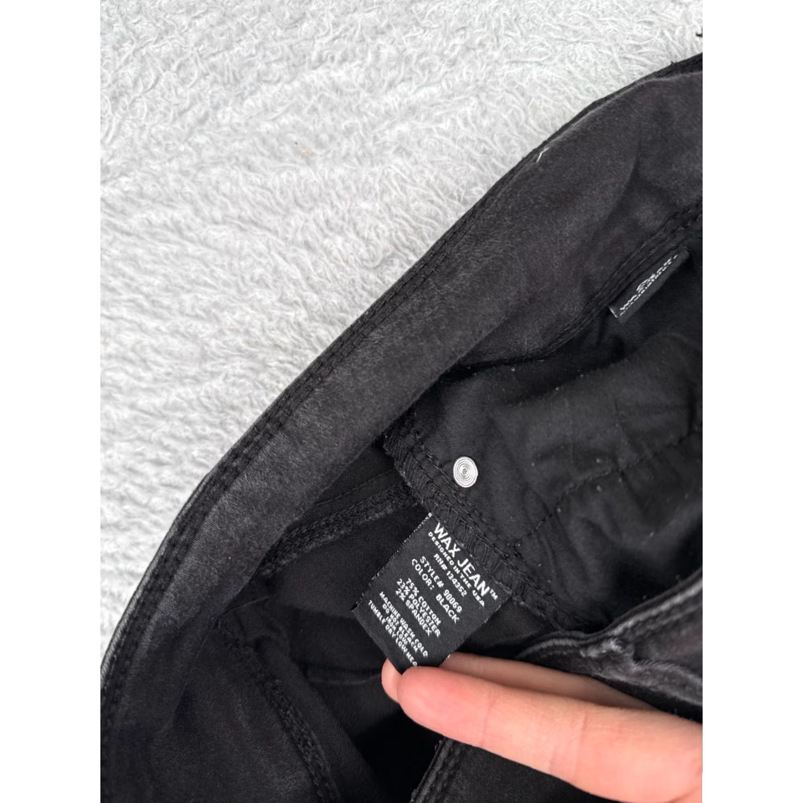 Vintage Wax Jean Jeans Women 28 Black Denim Skinny Mid Rise Cotton Blend Stretch 28x22 Size 28" / US 6 / IT 42 - 7 Thumbnail