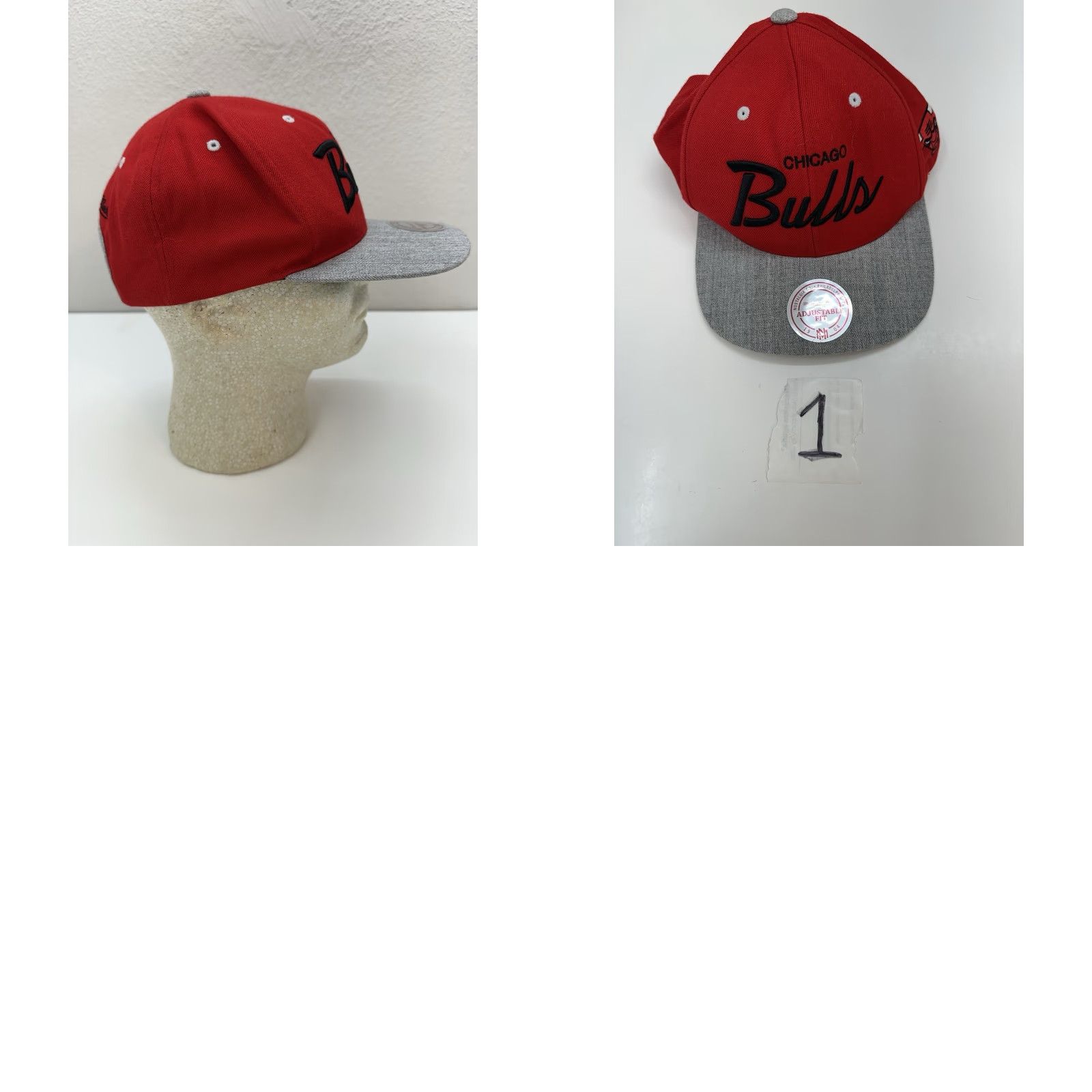 Mitchell & Ness Mitchell & Ness Snapback Hat NBA Chicago Bulls Red Adjustable Flat Brim Cap Men One Size Sports Casual Size ONE SIZE - 8 Thumbnail