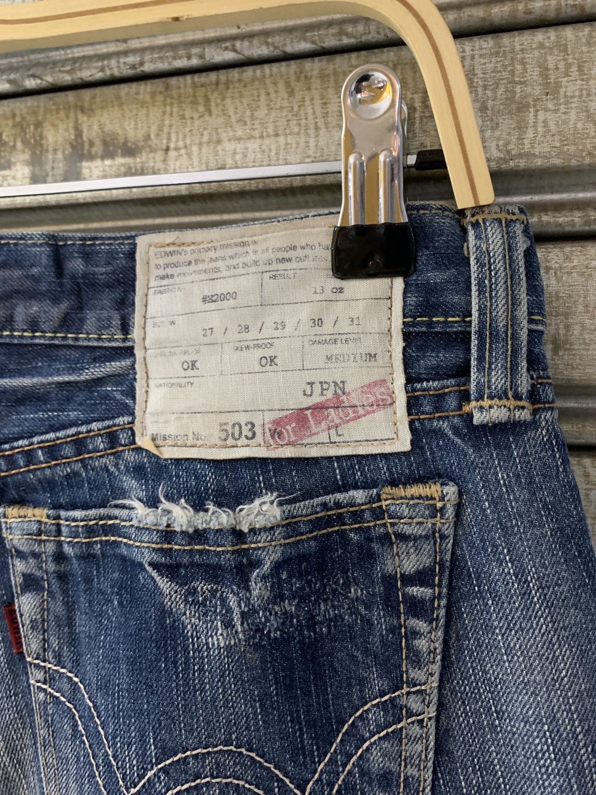 Edwin Edwin Y2K heart hole arcuate distressed jeans Size US 28 / EU 44 - 8 Thumbnail