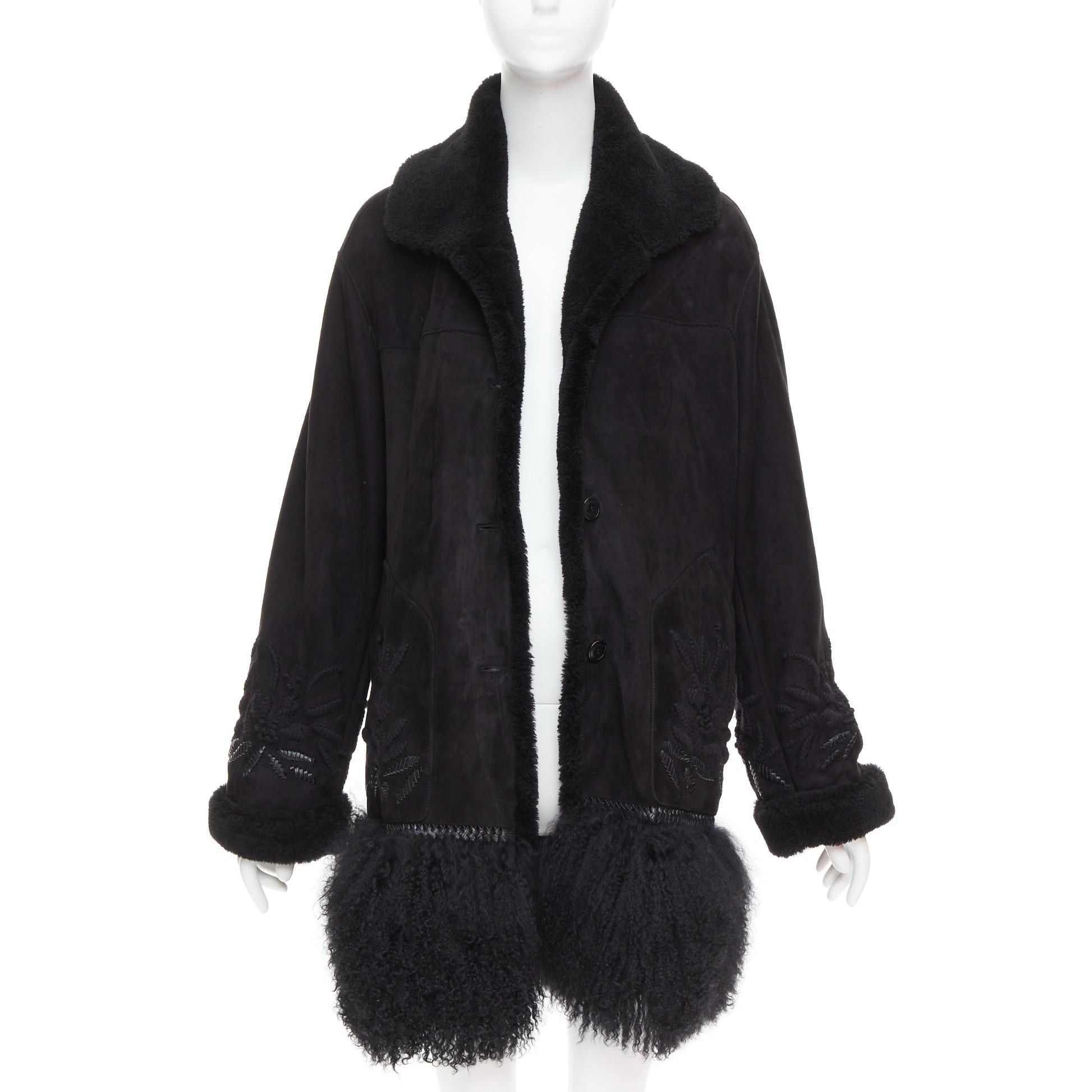 Ermanno Scervino Black Stretch Polyester Coat | Grailed