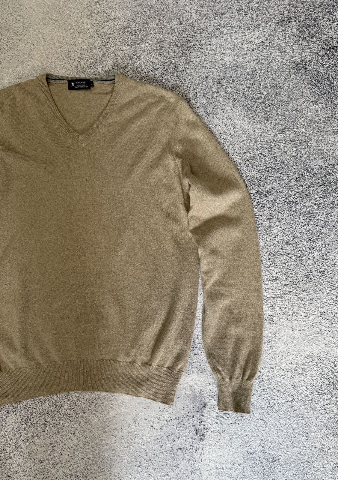 Hackett Hackett Merino Silk Cashmere Sweater Pullover M ElbowPatches Size US M / EU 48-50 / 2 - 6 Thumbnail