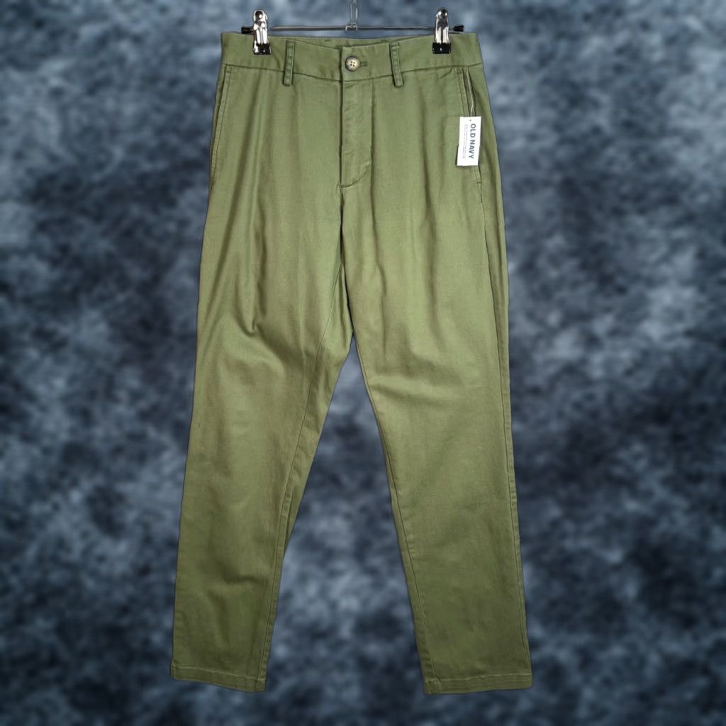 Old Navy VINTAGE Old Navy Slim Built-In Flex Olive Green Pants 26 x 30 NEW! Size US 26 / EU 42 - 1 Thumbnail