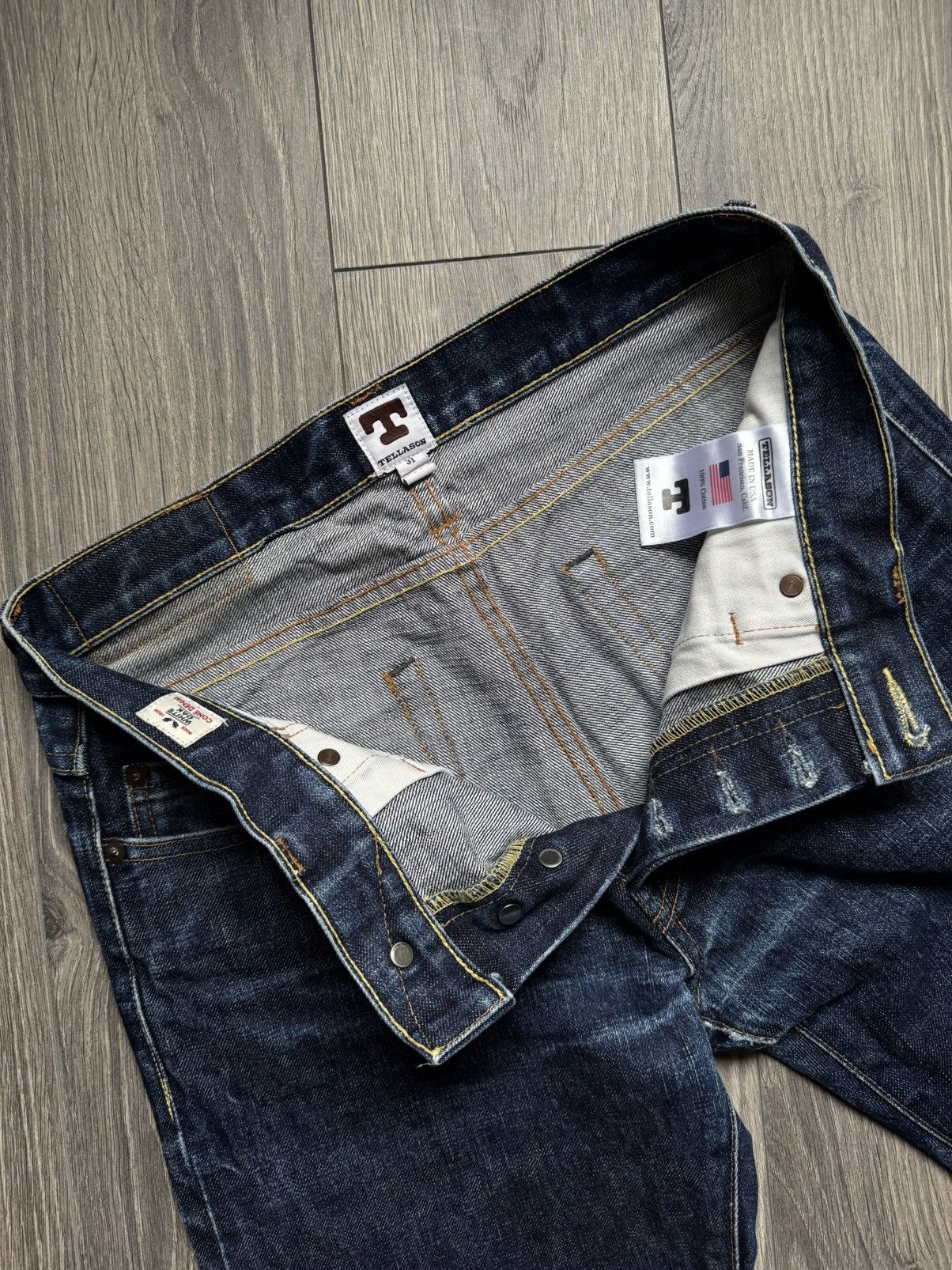 Tellason Tellason White Oak Selvedge Denim pants Made in USA 31 Size US 31 - 3 Thumbnail