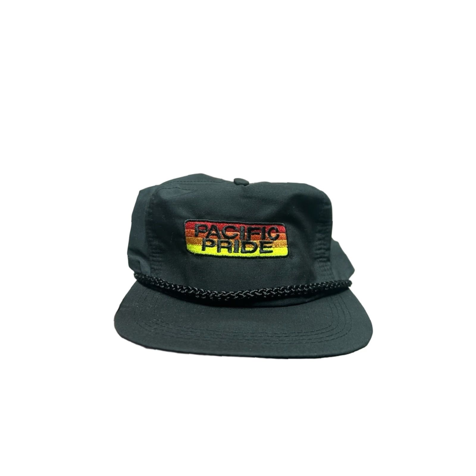 GAS VINTAGE Pacific Strapback Hat Cap Black Embroidered Adjustable Men Gas Fuel Pride Pacific Brand Strapback Hat Size ONE SIZE - 1 Thumbnail