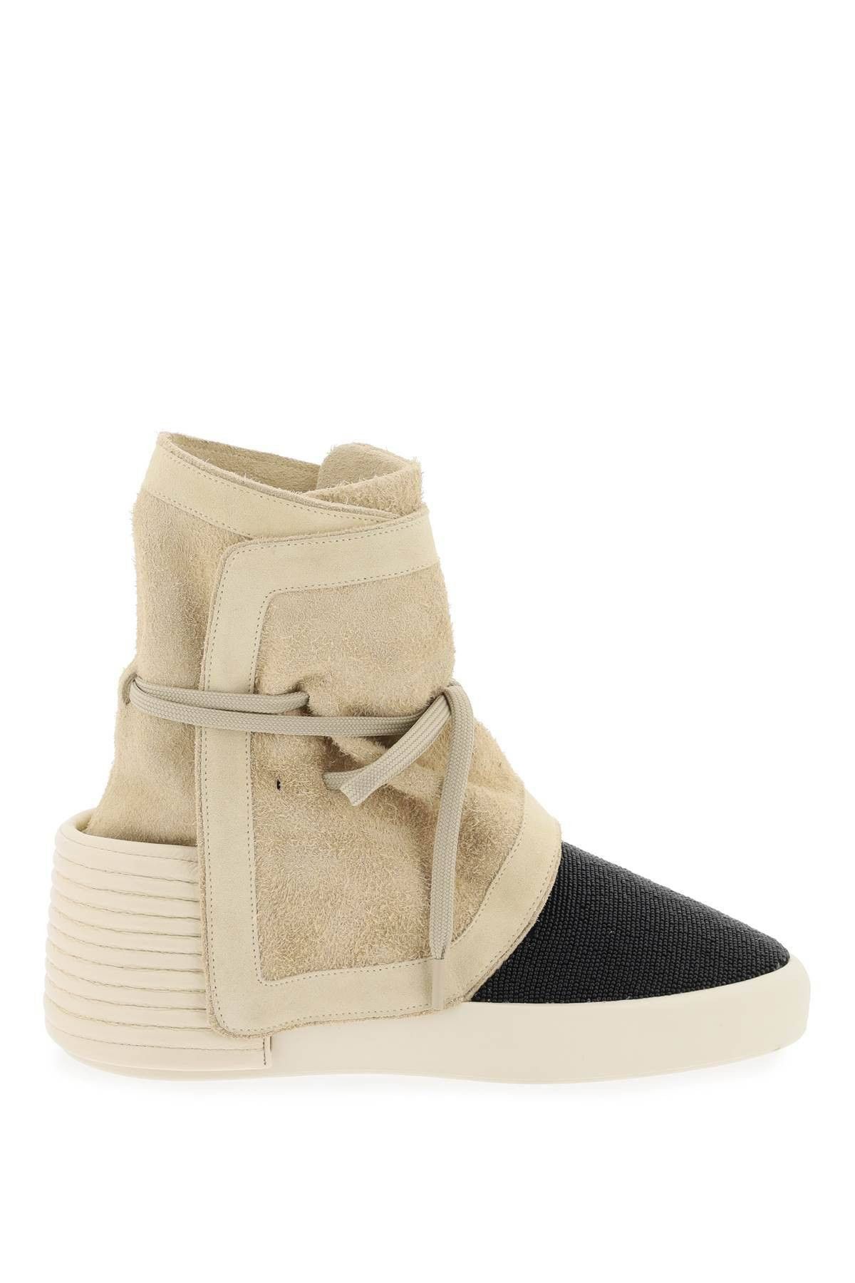image of Fear Of God High-Top Suede And Beaded Leather Moc Size Eu 42 For Men Shoes in Beige