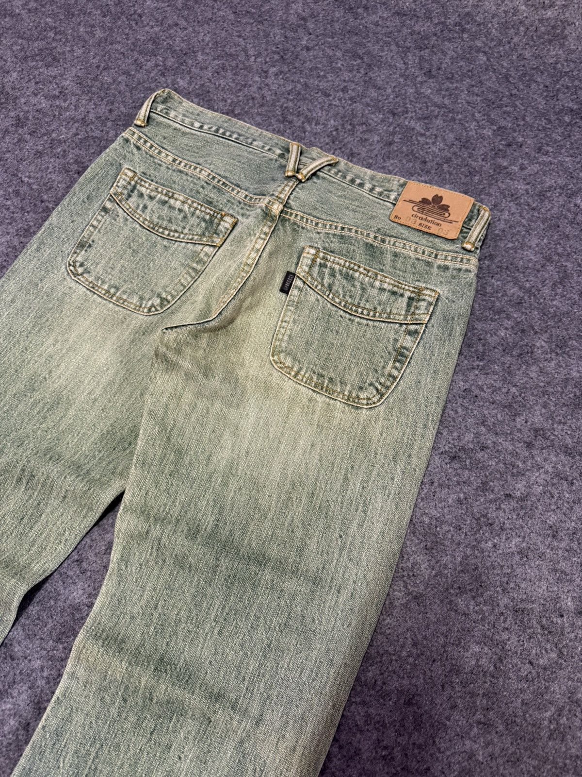 Blue Blue Japan × Hoodlamb × Japanese Brand Circulation Japan Hemp denim blend Weed Dyed Flared Jeans Size US 32 / EU 48 - 11 Thumbnail