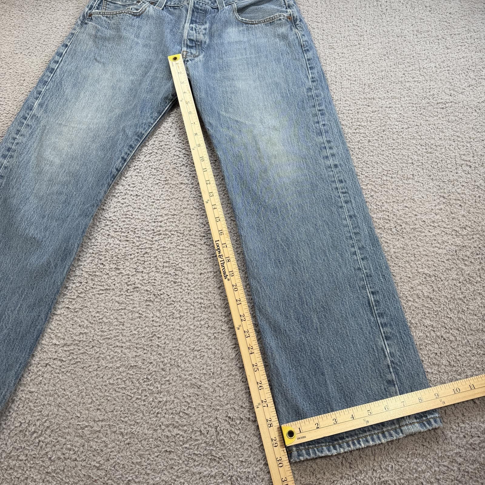 Levi's Levis 501 Jeans Mens 38x30 Blue Light Wash Straight Leg Size US 38 / EU 54 - 4 Thumbnail