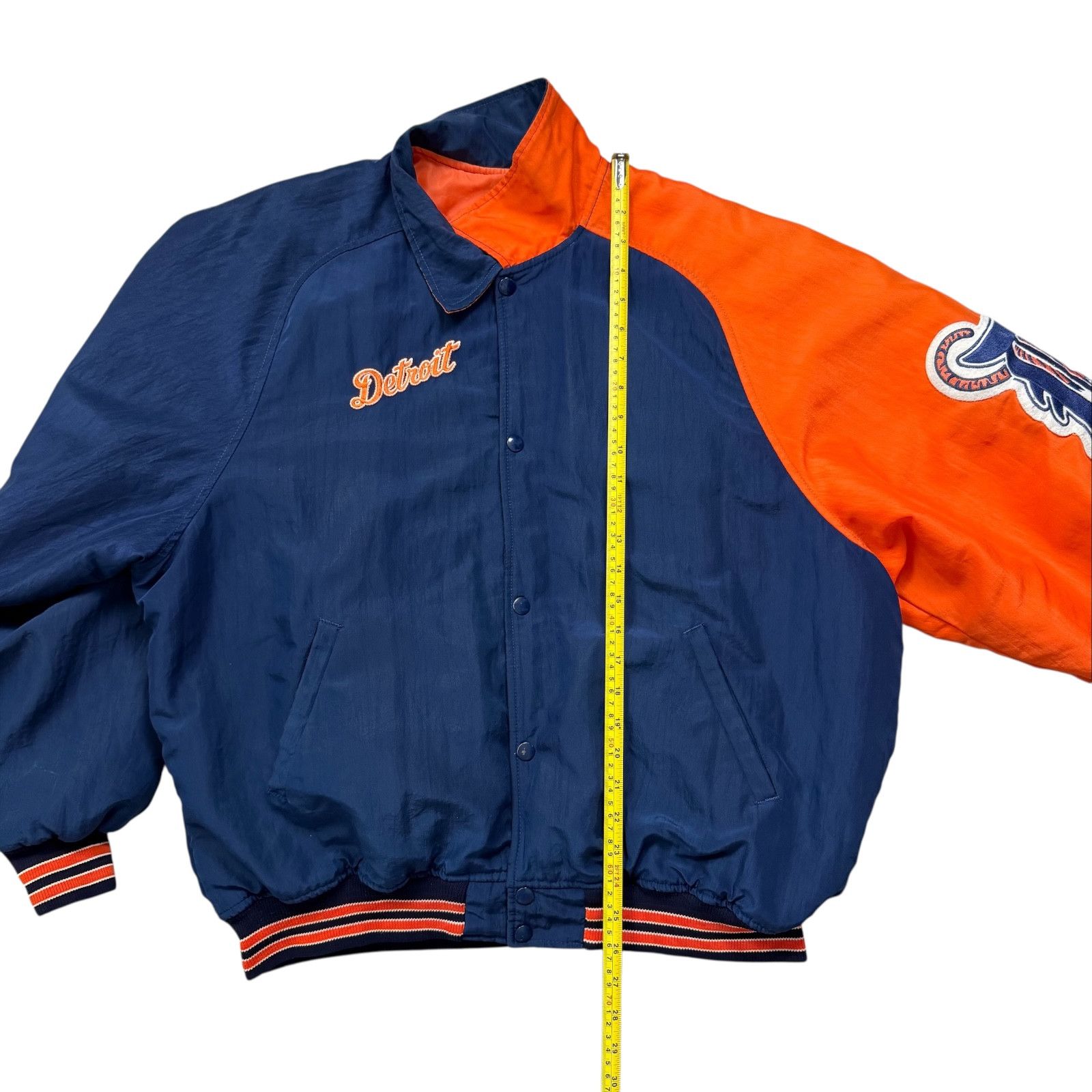 MLB VTG 90s DETROIT TIGERS STARTER BOMBER JACKET SLEEVE LOGO Size US L / EU 52-54 / 3 - 9 Thumbnail