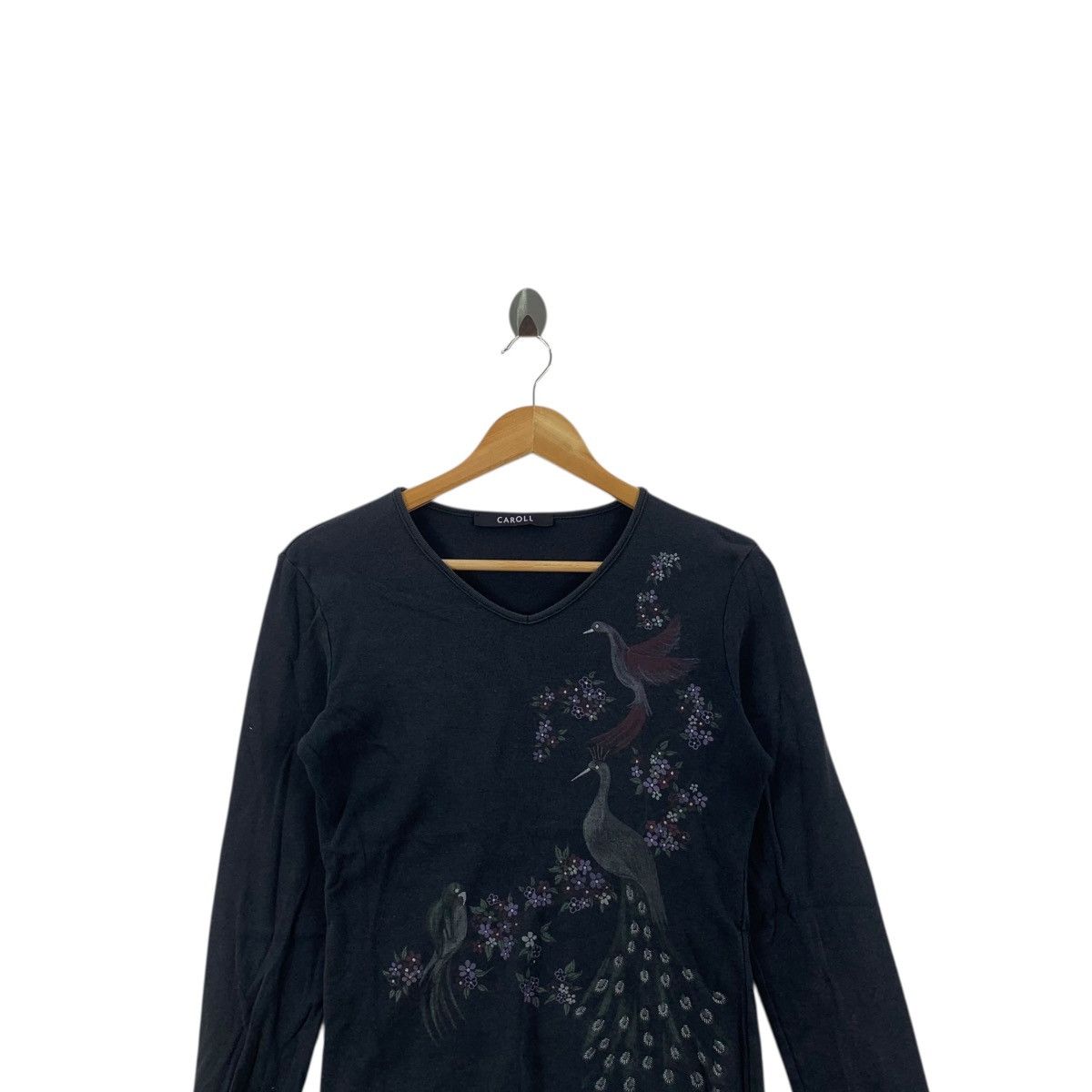 Vintage Vintage CAROLL MADE IN FRANCE Peacock Bird Paradise Tee Size XXS / US 00 / IT 34 - 2 Thumbnail