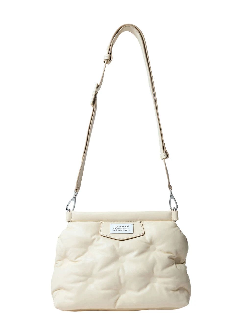 Margiela Glam Slam Small White Leather Shoulder Bag