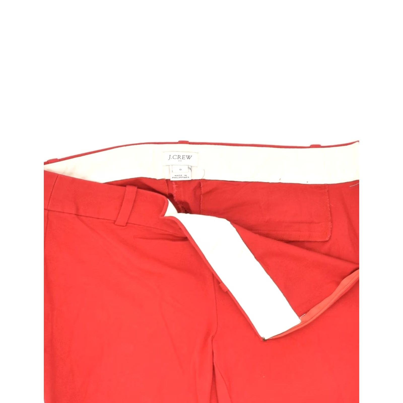 J.Crew J. CREW Womens Skinny Suit Trousers Red Cotton XS US 0 W28 L25 Size 26" / US 2 / IT 38 - 3 Thumbnail