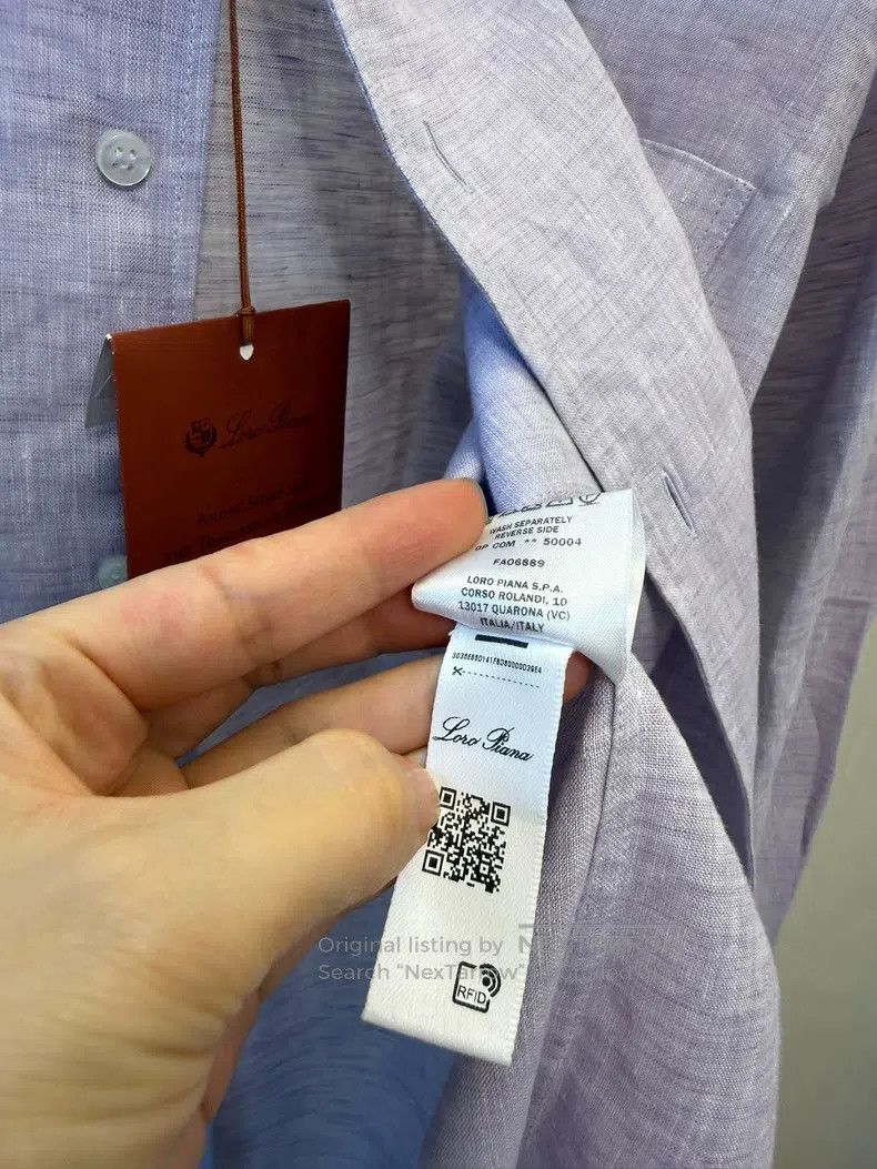 Loro Piana Loro Piana 25 New Shades of Lilac Purple Men's Linen Shirt Size XS / US 0-2 / IT 36-38 - 6 Thumbnail