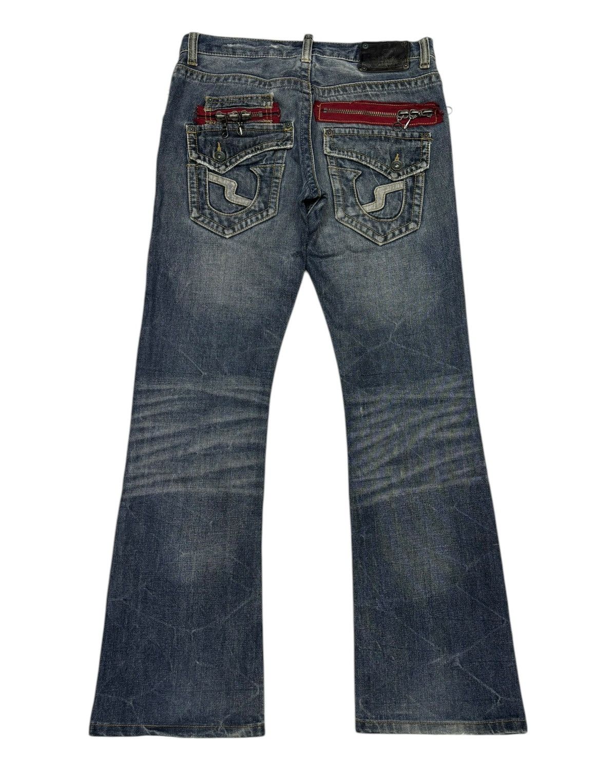 If Six Was Nine SEMANTIC DESIGN FLARED JEANS DISTRESSED DENIM Size US 31 - 8 Thumbnail