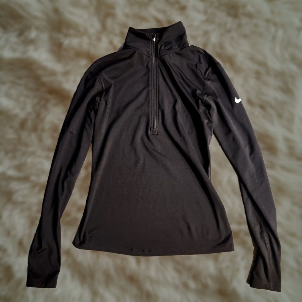 Nike Nike Pro Dri-fit Pullover Running Shirt Size Medium Black 1/2 Zip Long Sleeve Womens Size M / US 6-8 / IT 42-44 - 1 Thumbnail