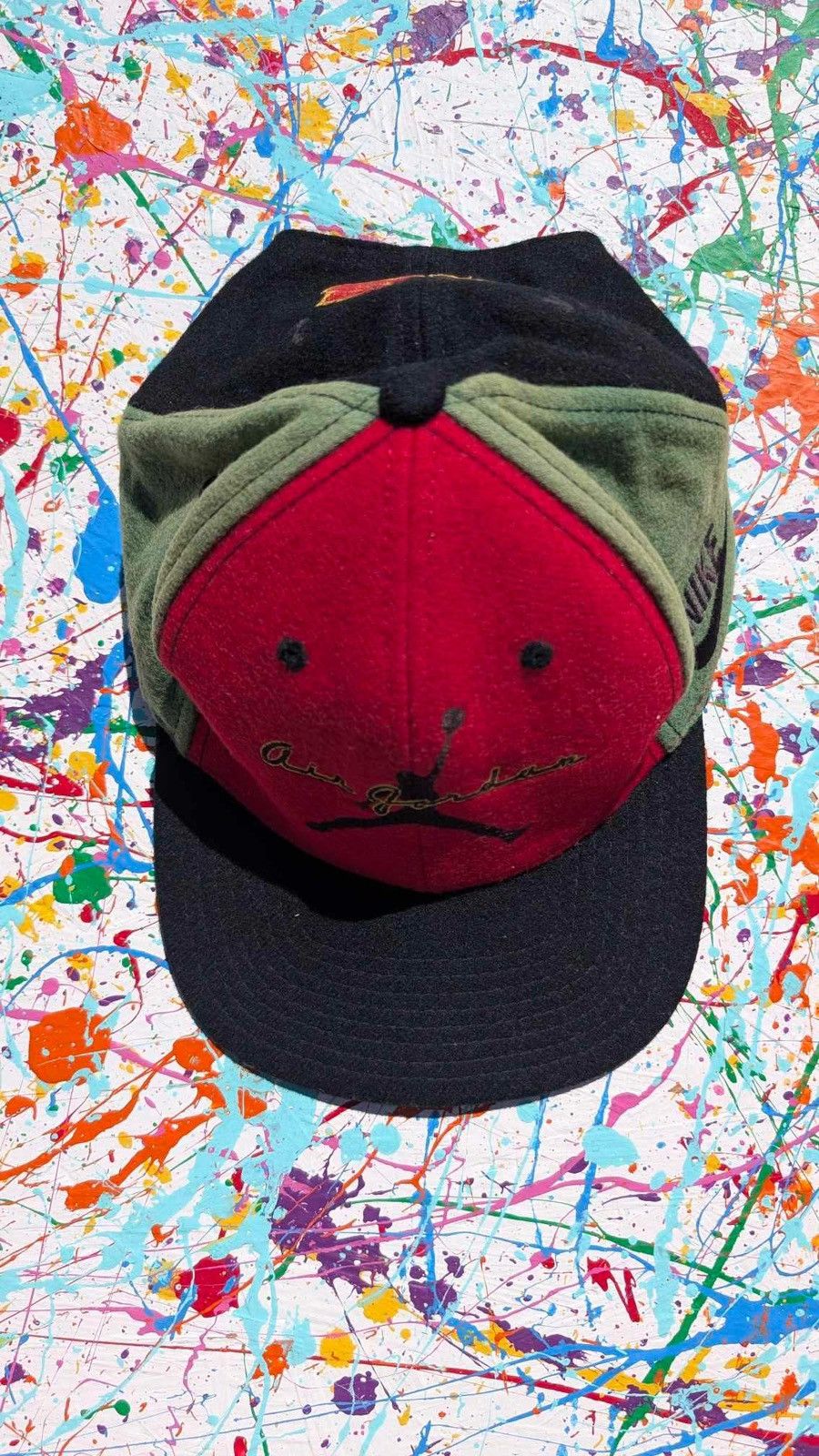 Jordan Brand Vintage Nike air Jordan cap 90s black red green OS fleece Size ONE SIZE - 6 Thumbnail