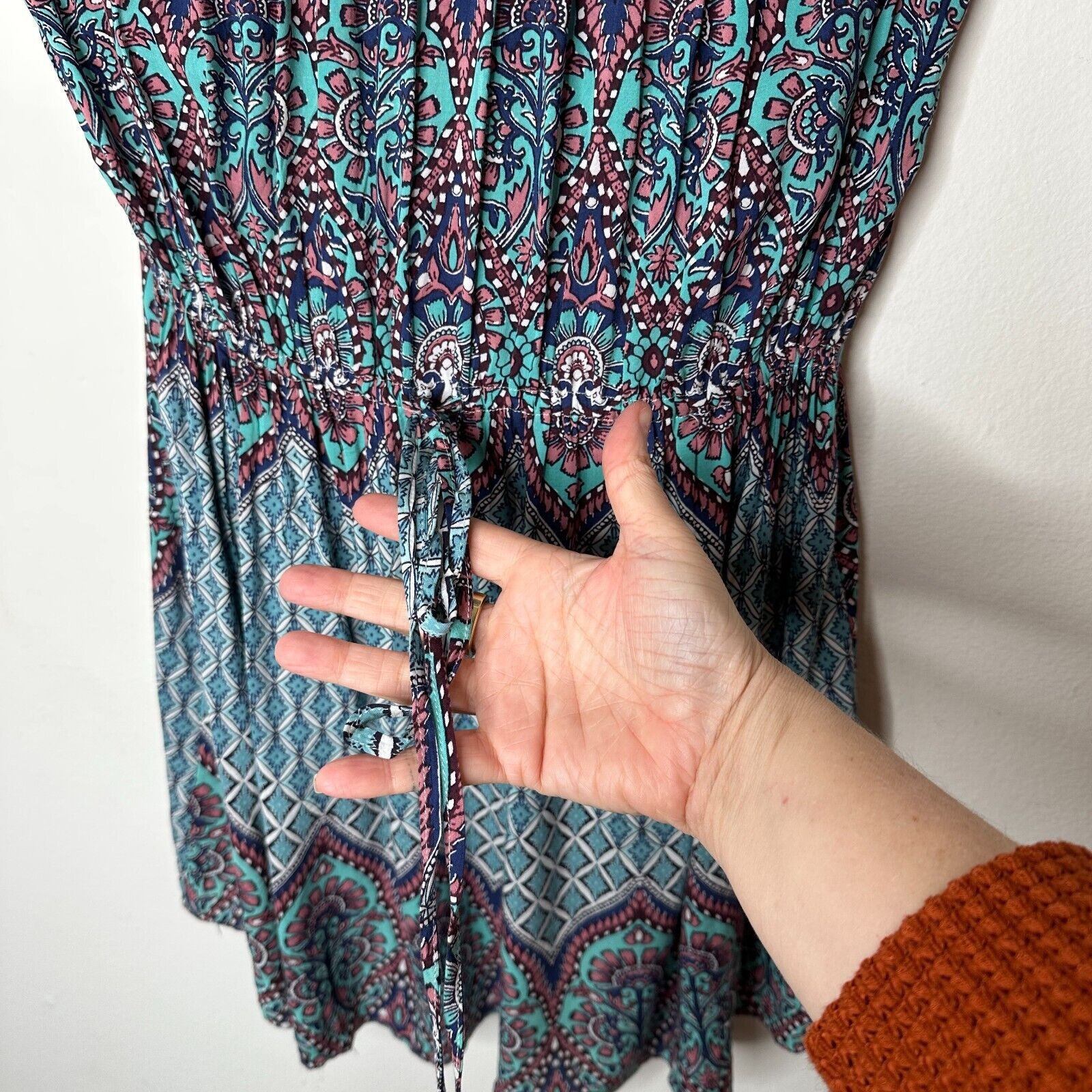Other Olivaceous Multi Color Paisley Sleeveless Mini Tie VFront S Size S / US 4 / IT 40 - 3 Thumbnail