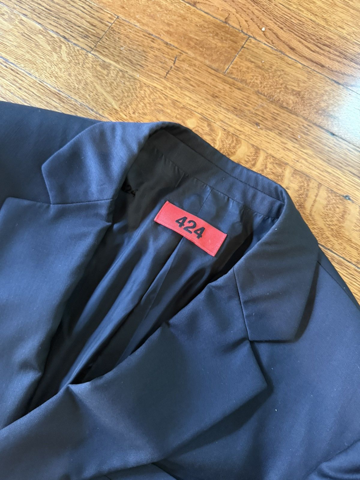 424 424 BLAZER all-black velcro Suit Size 38R - 5 Thumbnail