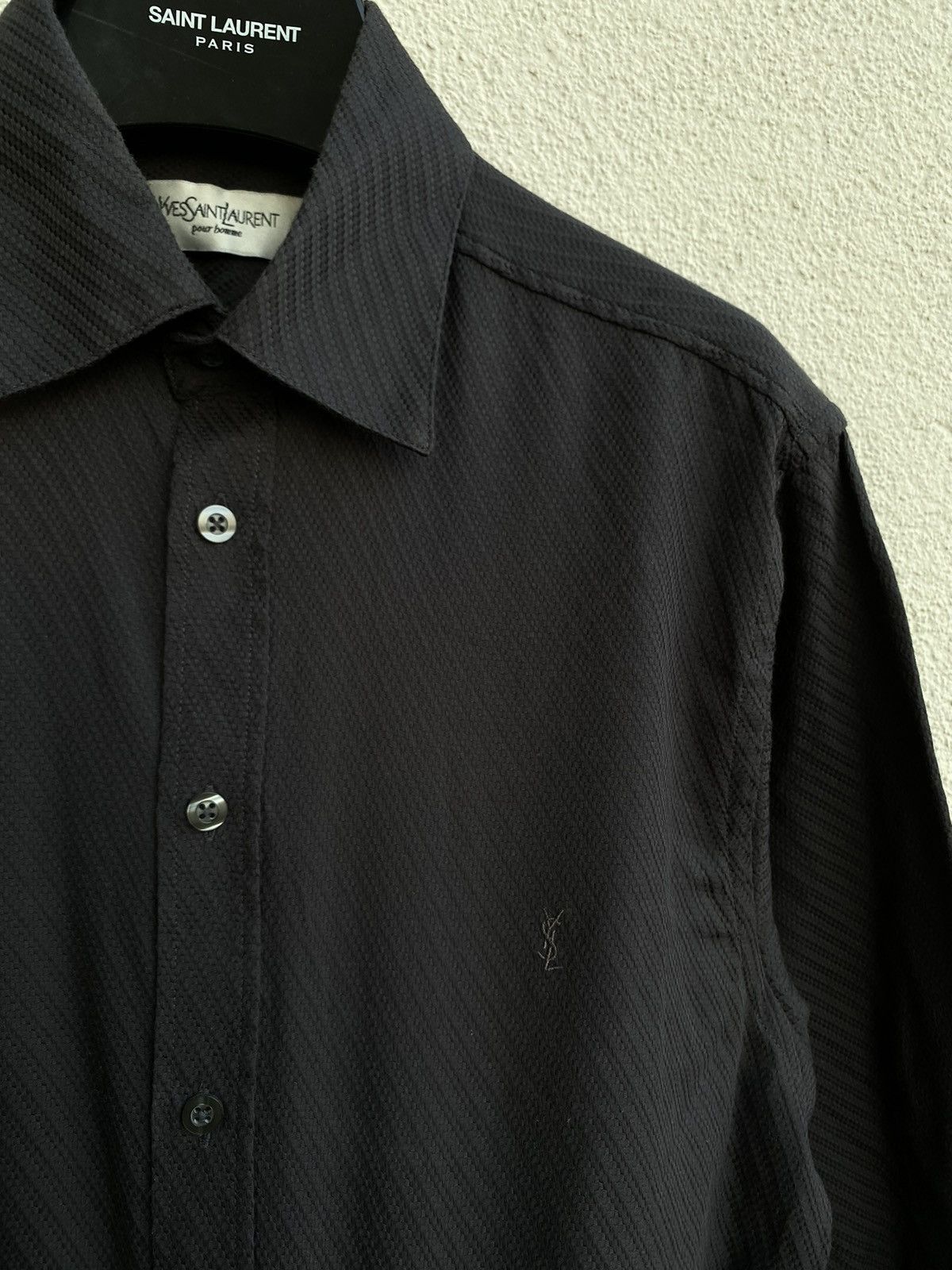 Yves Saint Laurent Carbon YSL Shirt Dark Grey Size US M / EU 48-50 / 2 - 4 Thumbnail
